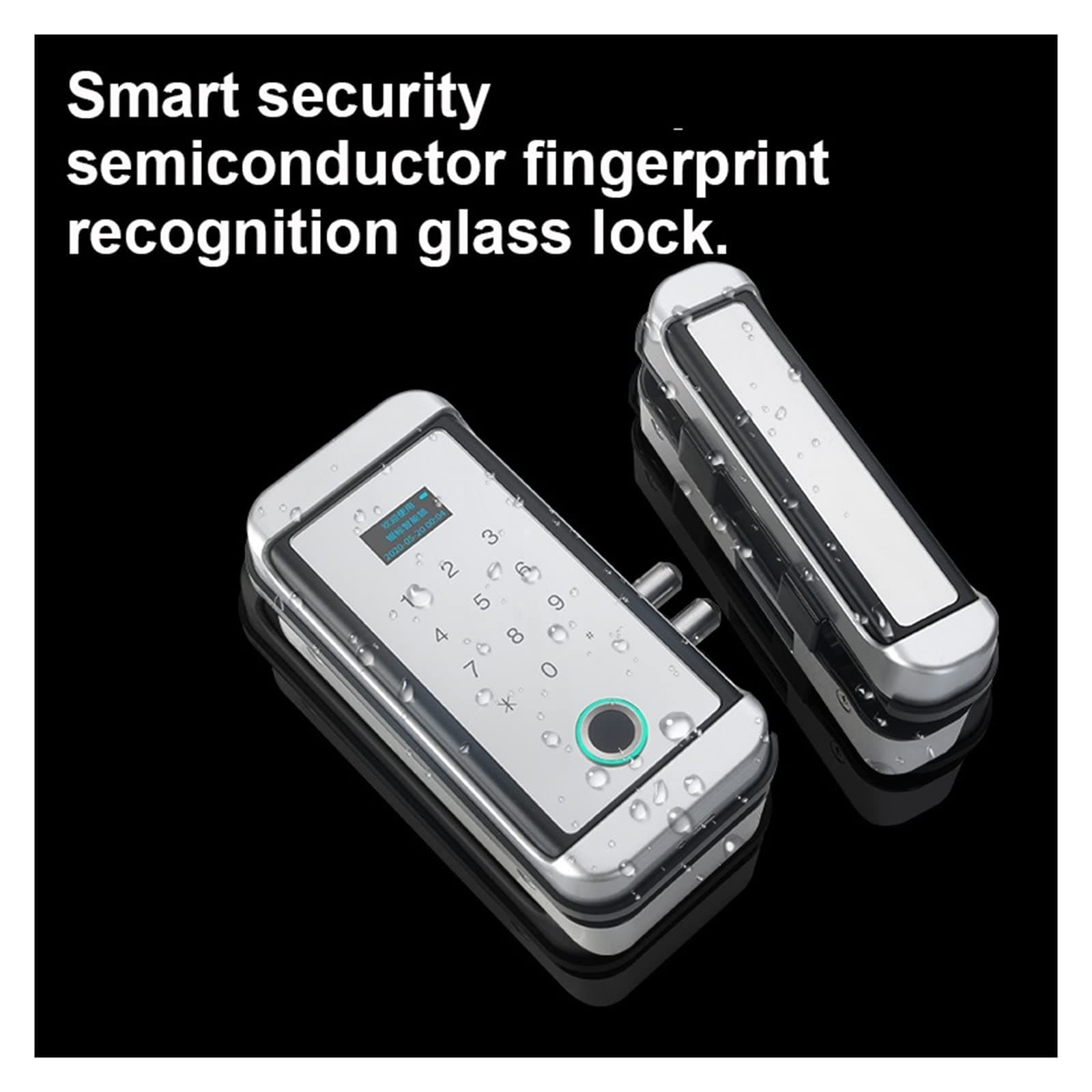 Smart Lock Intelligent Fingerprint Door Lock Outdoor Sliding Door Biometric Glass Door Lock Keyless Electronic with Keypad (Color : A1) (B) 4