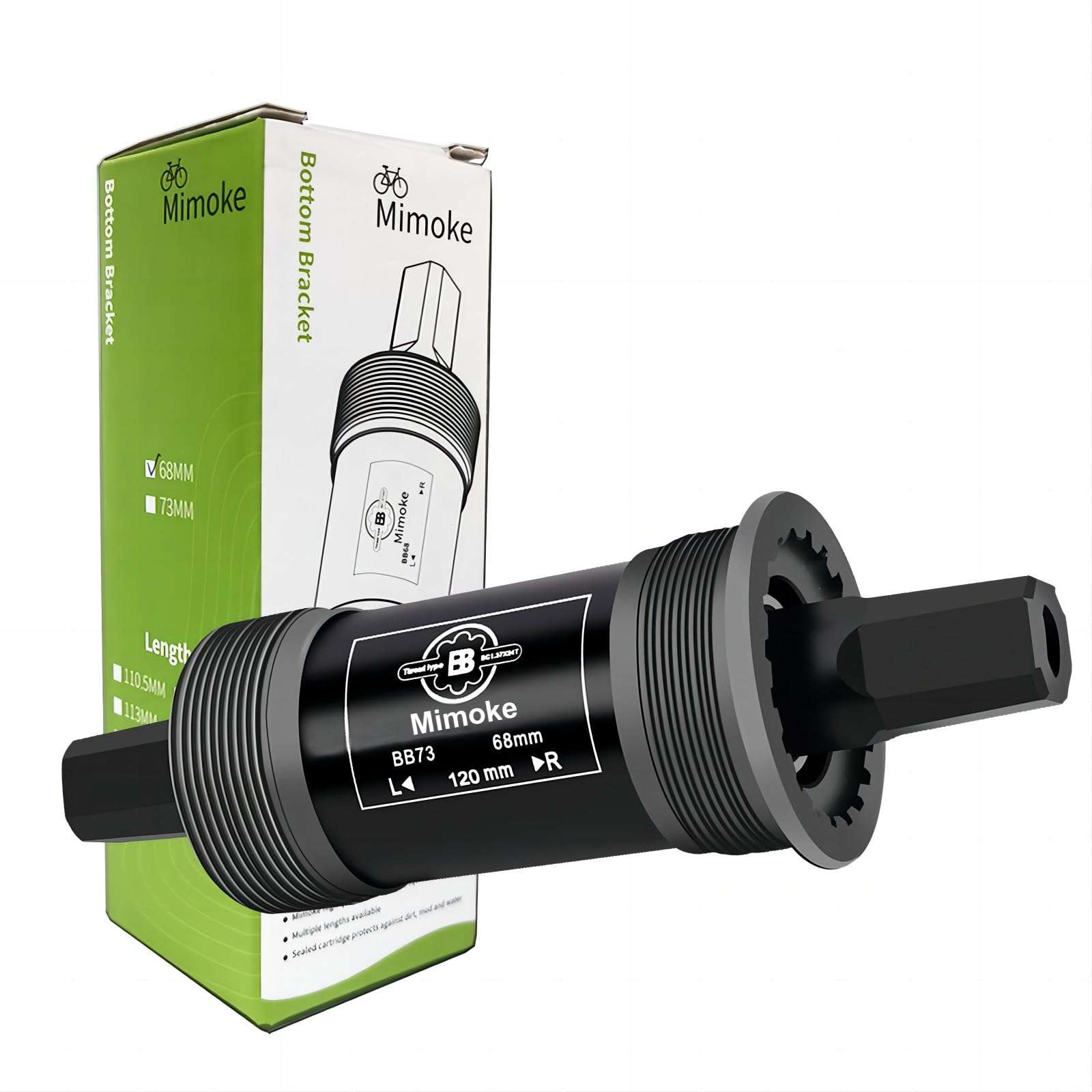 Mimoke Square Tapered Bottom Bracket BSA Innenlager Bearing 68mm x 113mm 116mm 118mm 122.5mm 124mm 126mm (120) 1