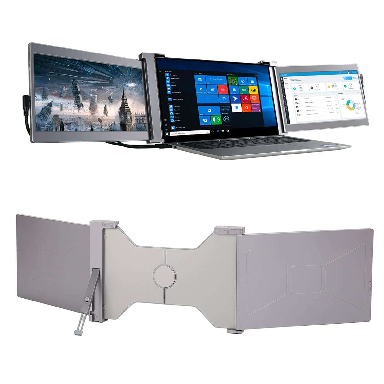 Portable Monitor for Laptop Screen Extender, Dual Laptop Monitor Screen,13.3in Laptop Screen Extender High Definition IPS Monitor for Laptop for 13.3in to 16.5in Laptops(Grey) 5