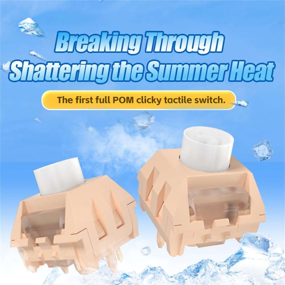 KAILH Box Crushed Ice Keyboard Switch Full Pom Tactile 5Pins Customized Gaming Mechanical Keyboard Switch (70) 6