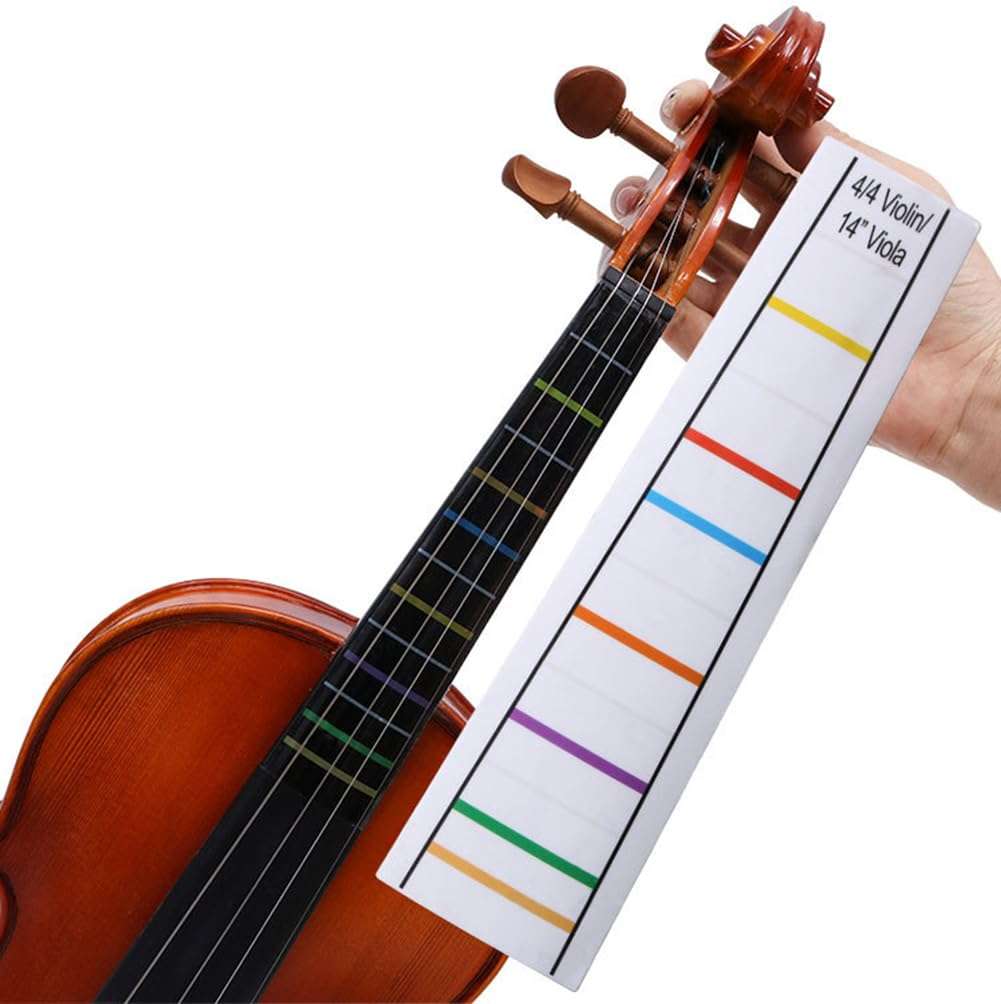 2Pcs 4/4 Violin Fingerboard Stickers Transparent Fingering Guide Decal Viola Fiddle Finger Position Markers for Beginners Practice 4