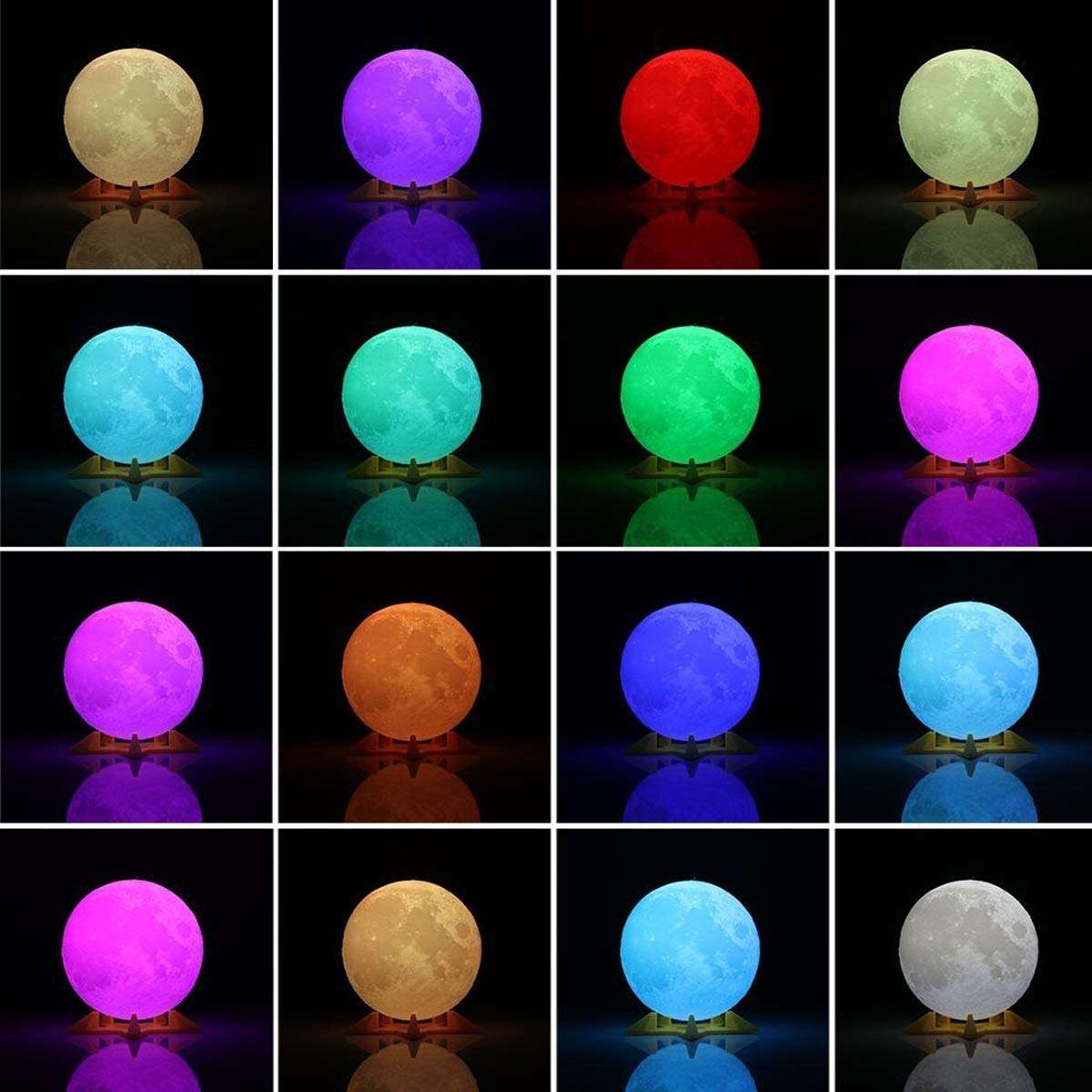 DINGXUEMEI XUEMEI Cell Phone Case Creative YWXLight RGB 15CM Rechargeable Moon Touch Night Light 6