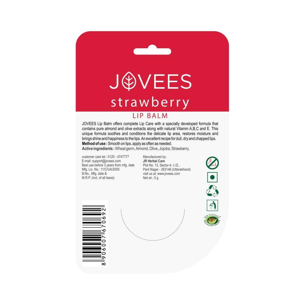 Jovees Lip Balm Strawberry 5g 2