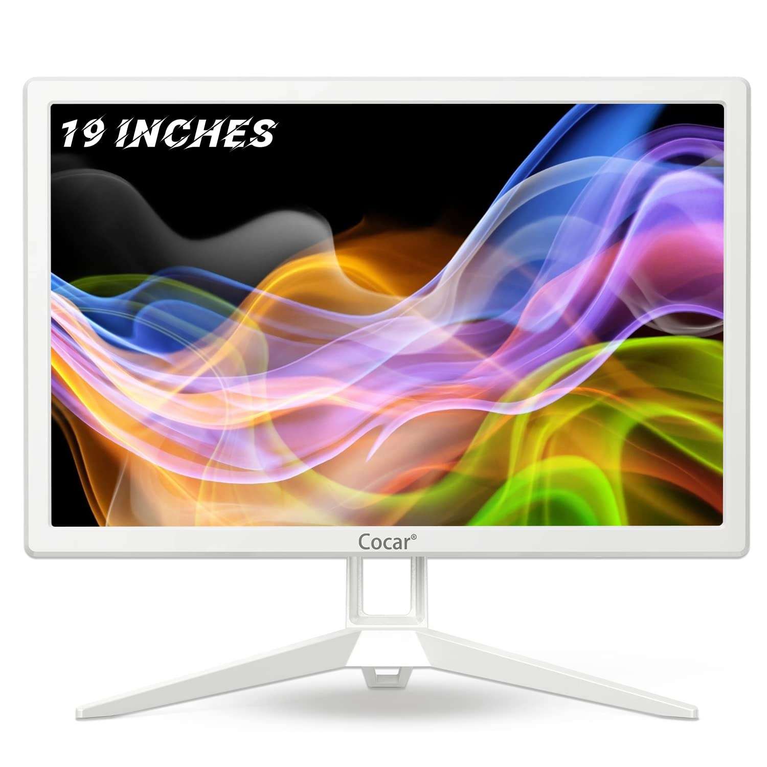 Cocar 19 inch PC Monitor, White Desktop Computer Monitor 75hz 2ms 1440x900 TN Panel VESA 100x100 HDMI VGA, 16:10 Built-in Speaker Computer Monitor Screen Display for PC PS3 PS4 Xbox Office