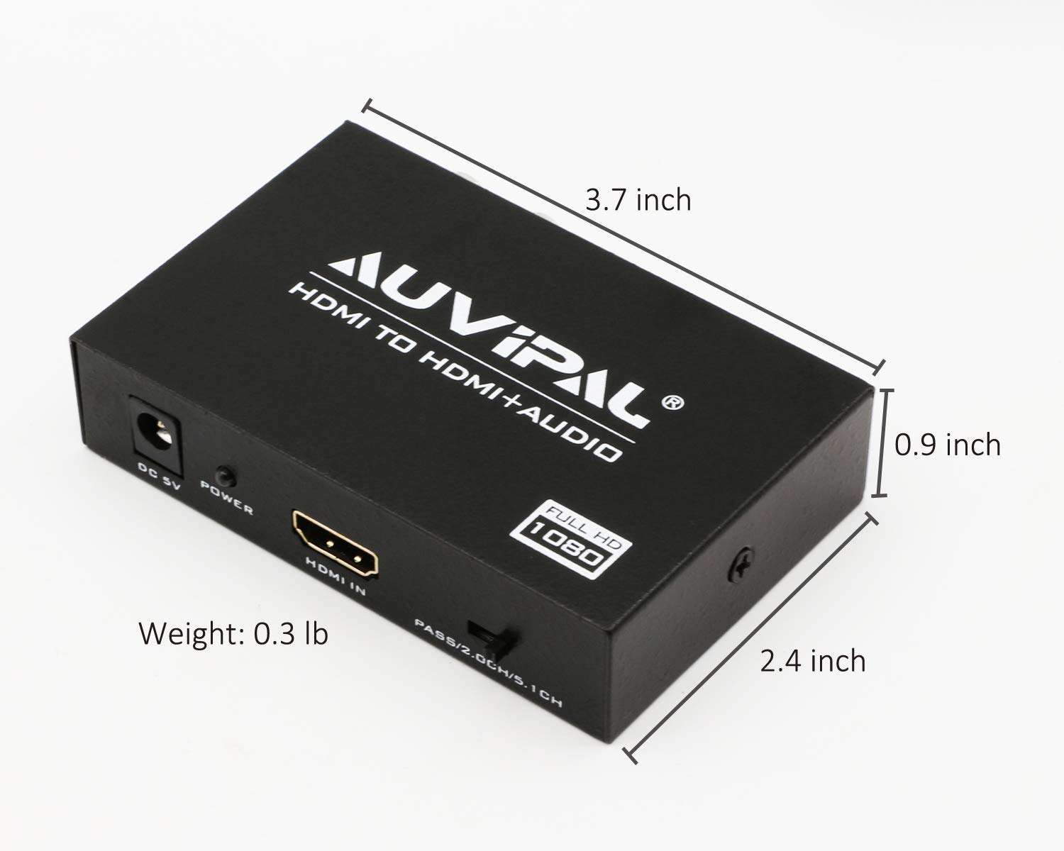 AuviPal 1080P@60Hz HDMI Audio Extractor, HDMI to HDMI with Audio (Optical SPDIF + L/R Stereo) Adapter for Connecting Sound System to Firestick, Projector, Apple TV, Roku, PS3/4, Xbox, PC and More 6