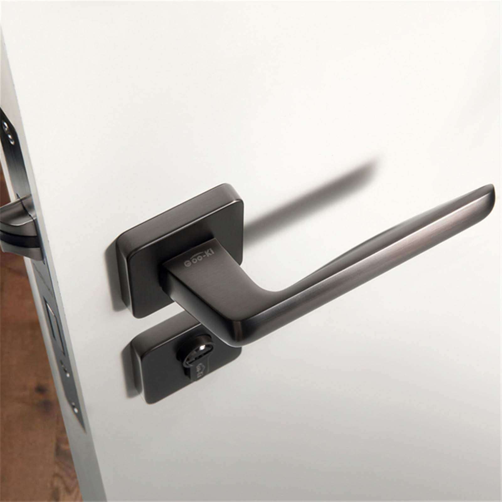 WSZMD Closet Passage Door Locks Gray Door Handle Interior Square Bedroom Door Lock Split Silent Door Lock for Furniture Hardware Security Door Lock，Internal Lever Handle (Color : G7250 645 K) 4
