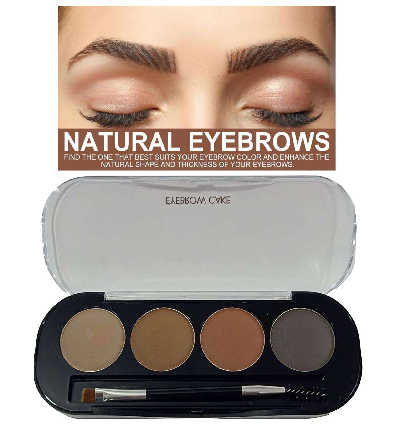Facejewel Eyebrow Powder Cake with brush Brow Palette Eyebrow Enhancer Waterproof 4 in 1 (Multicolor) 4gm 1