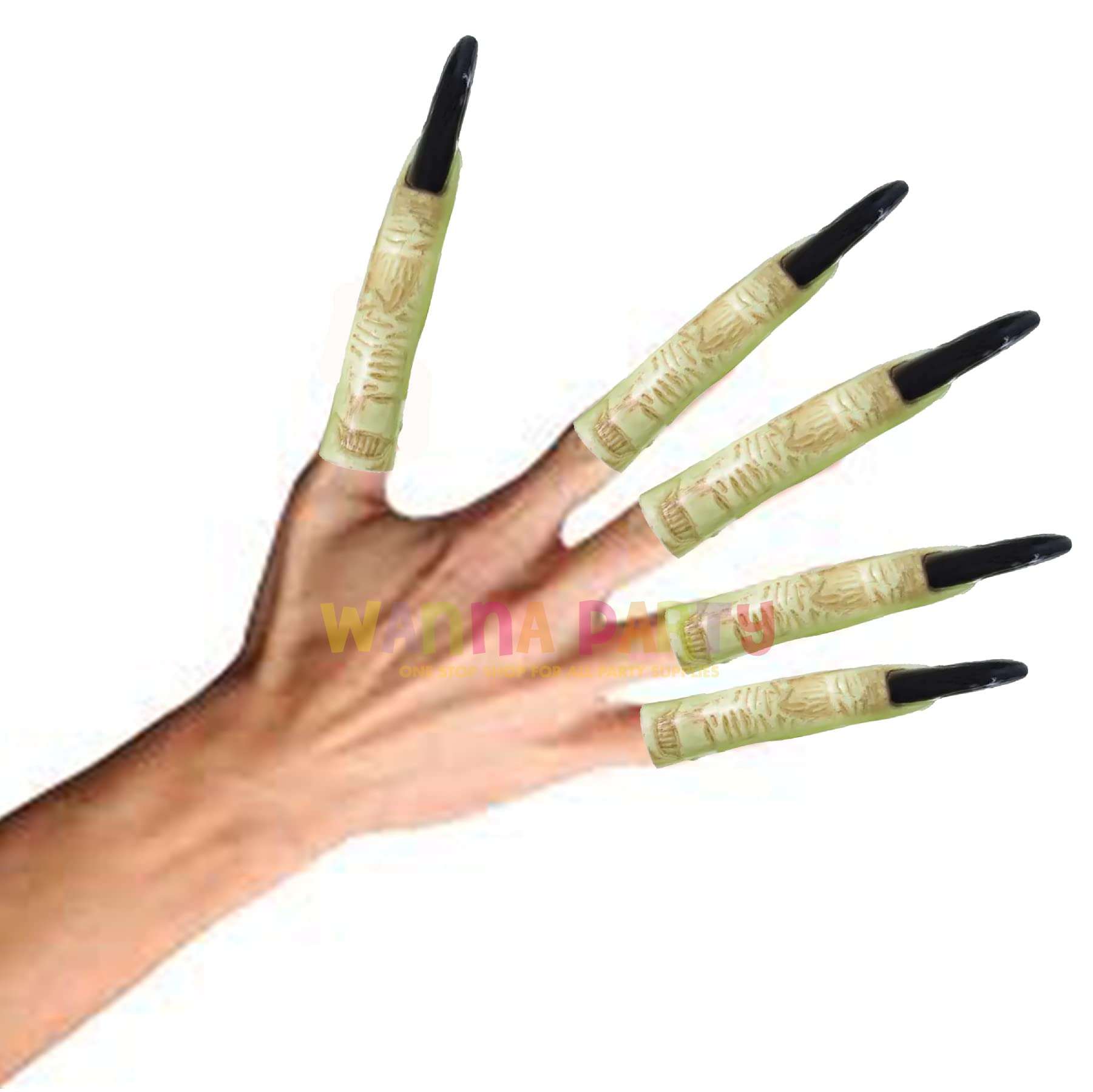 Wanna Party Fake Fingers with Long Nails, Halloween Props Decoration Supplies (10 Pieces) 4