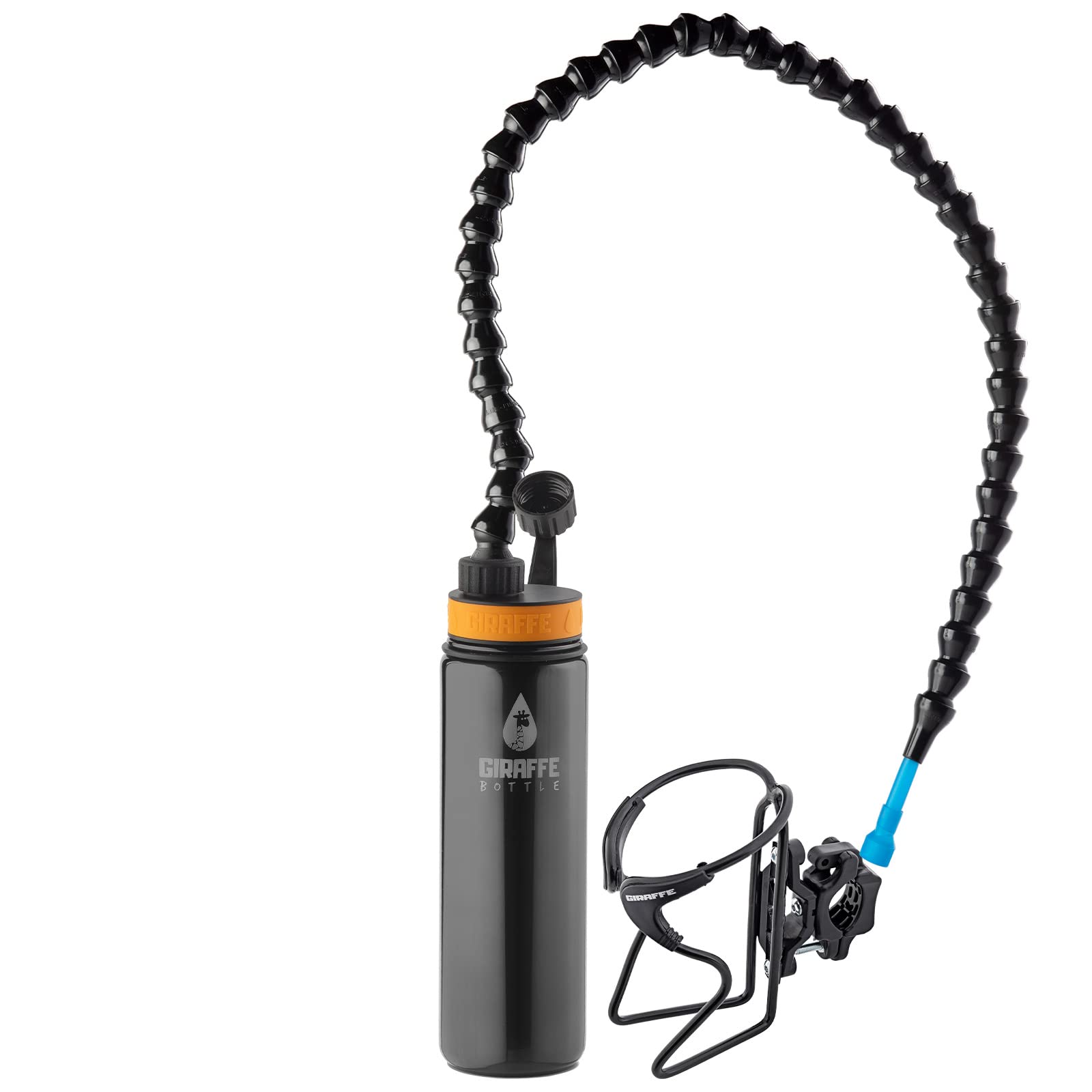 Giraffe Bottle Tower XL Hands Free Drinking System, Insulated Stainless Steel Bottle, with Round Tube Mounted Bottle Holder (Length 36 in / 91 cm) 1