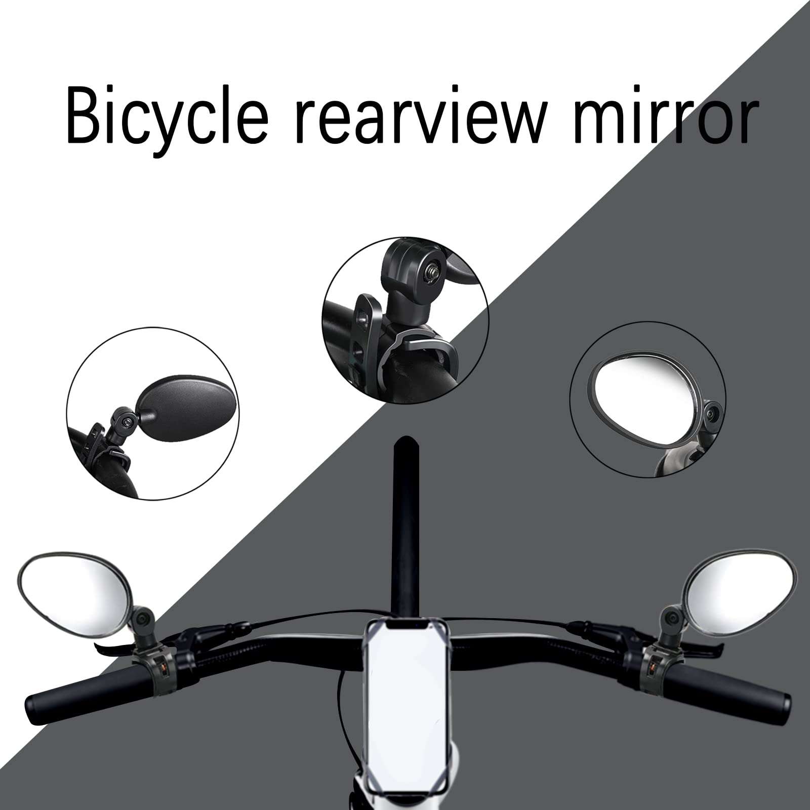 Zasukol 2Packs Bike Mirror Cycling Rear Mirror Bicycle 360˚Rotatable Handlebar Rearview Mirrors Adjustable Bicycle Riding Handlebar Mirror for Mountain Road Cycling Bikes 2