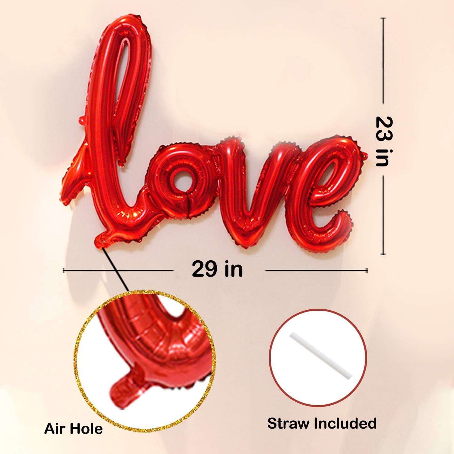 Party Propz Valentine Room Decoration Items - Huge 44pcs Romantic Decorations For Anniversary | Valentine Decoration Items for Room | I Love You Balloons For Decoration | Just Married Decoration 5
