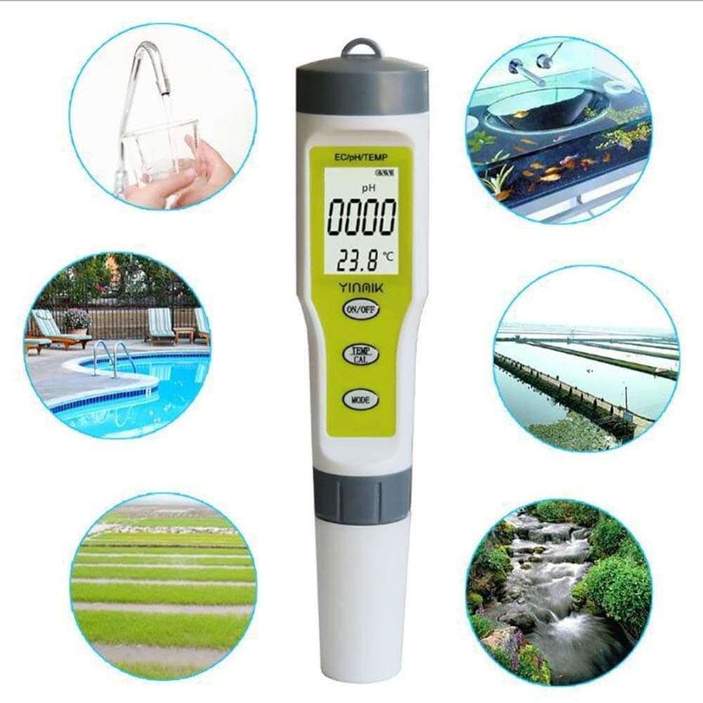JF-XUAN Water Quality Tester Portable Ph/ec/temp 3 In 1 Test Pen Handheld Ph Value Ph Meter Water Quality Tester For Pool Home Water Quality 4