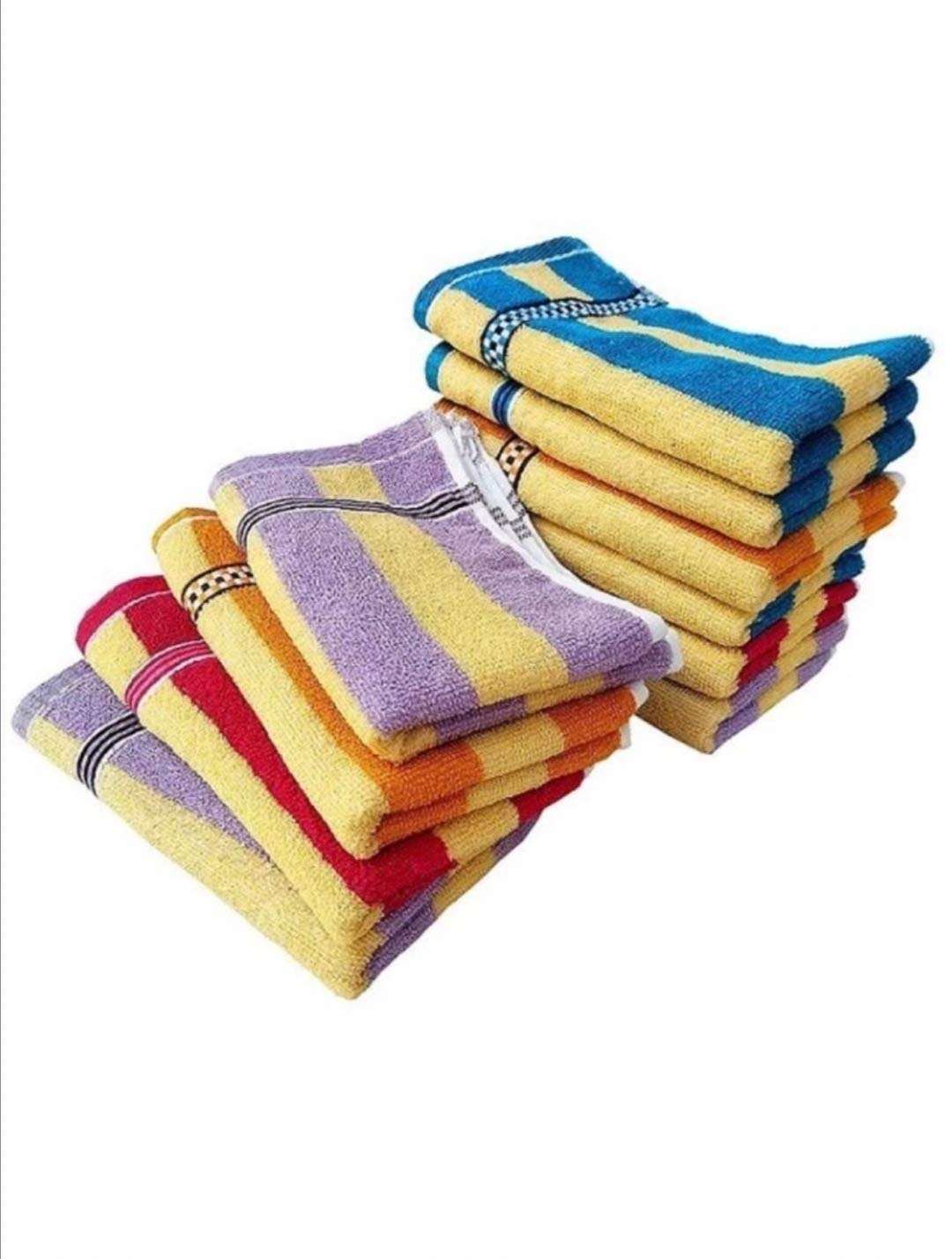 Glow Home 300 GSM Super Soft 100% Cotton Hand Towels for Gym/Workout and Bathroom | Highly Absorbent Luxury Striped Printed Hand Towel Set for Men Women, Pack of 6, 14 x 21 Inches, Multicolor 1