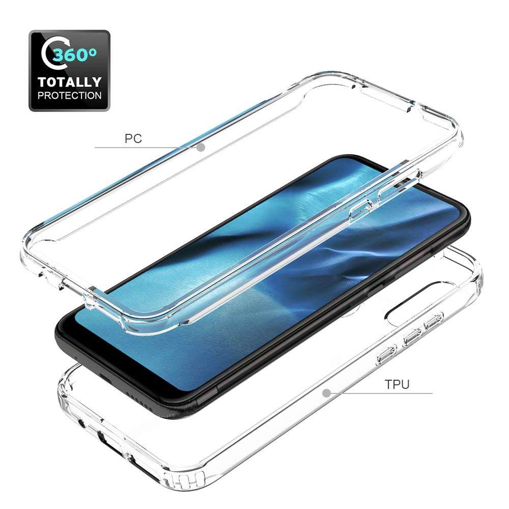 Dzxouui for Moto E 2020 Case and Glass Screen Protector,Motorola E Case,Heavy Duty Shockproof Bumper Hybrid Soft Clear TPU Cover Phone Cases for Motorola Moto E 2020(Red/Light Green) 3