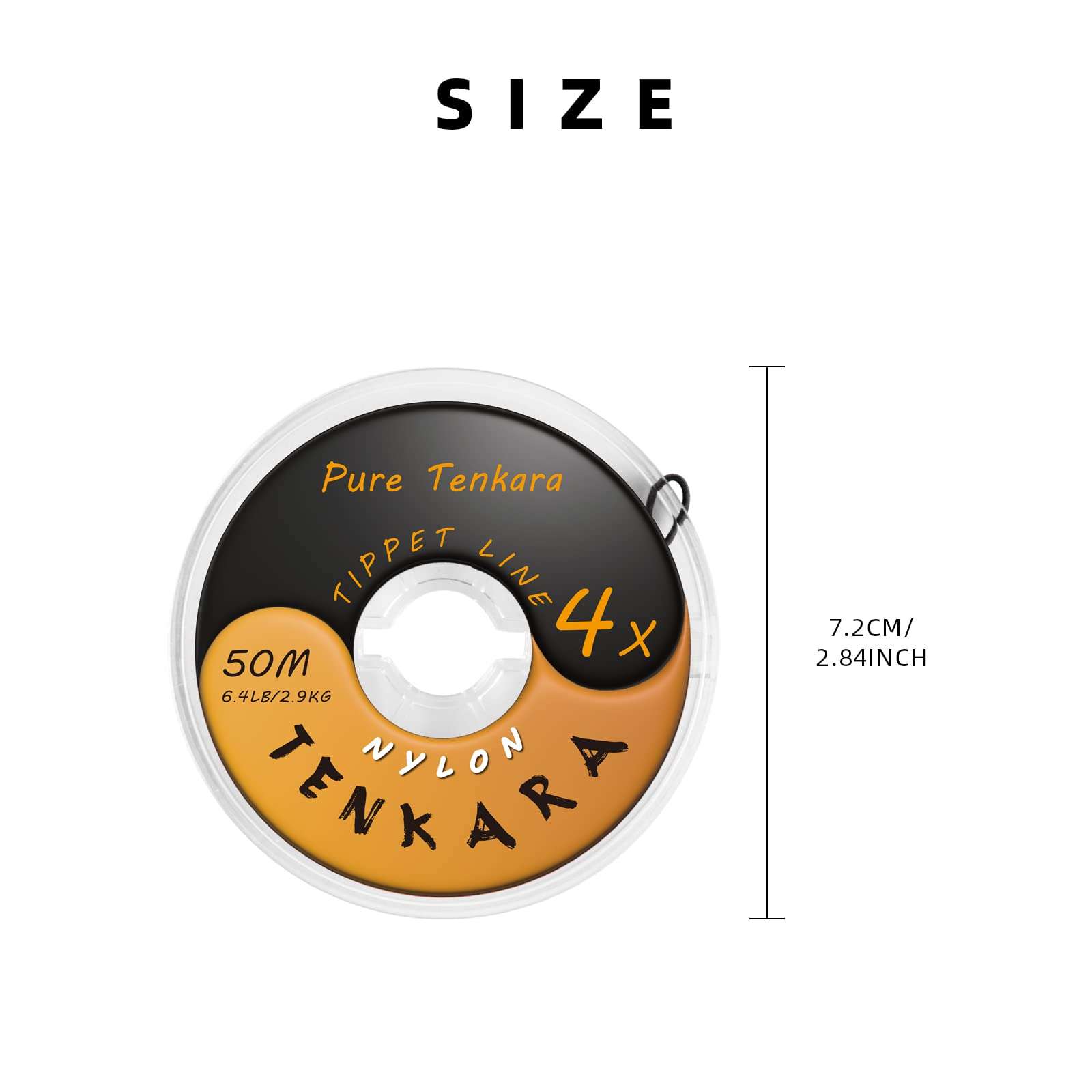 Pure Tenkara 4X Fly Fishing Tenkara Nylon Tippet Lines Freshwater Clear 6.4LB/2.9KG, 50M 3