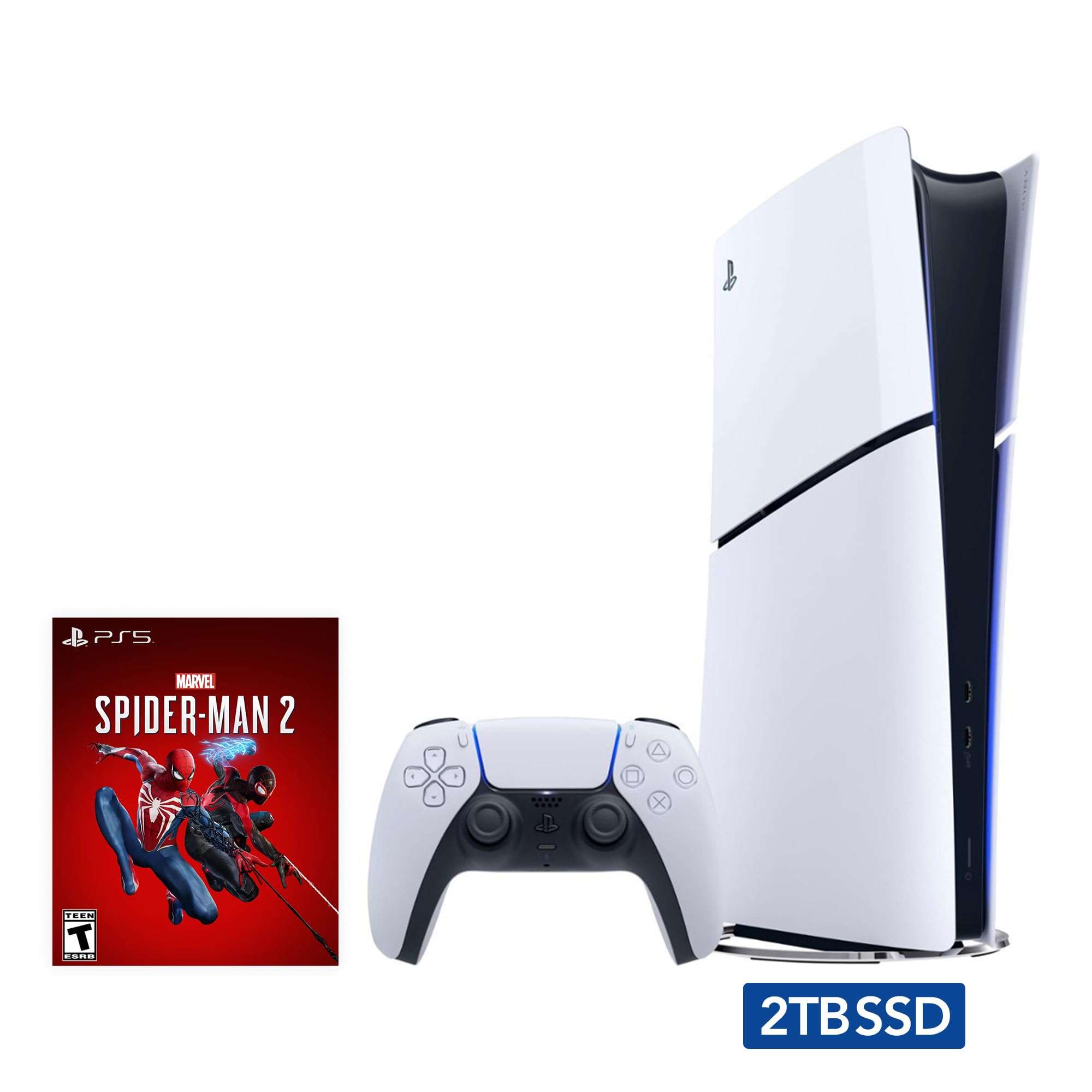2023 New PlayStation 5 Slim Upgraded 2TB Disc Edition Marvel Spider-Man 2 Bundle - White, Slim PS5 2TB PCIe SSD Gaming Console [video game] [video game] [video game] [video game] [video game] [video game] [video game]