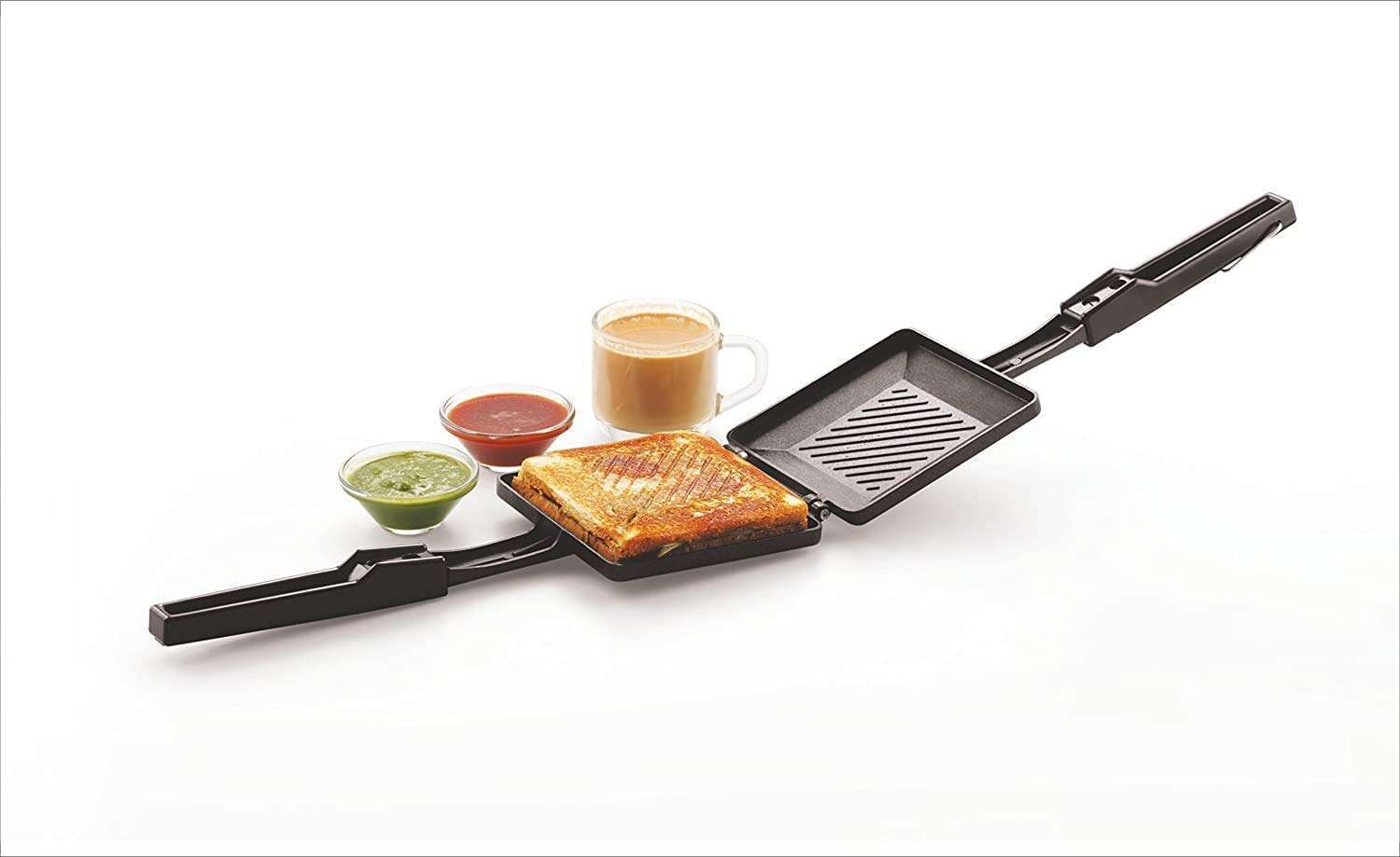Chhogali Toast Sandwich Maker, Gas Toaster Griller,Sandwich Maker Machine, Masala Sandwich Maker, Vegetable Toast Maker, Aloo Toast, Non Stick - 1 Piece, Black. 5