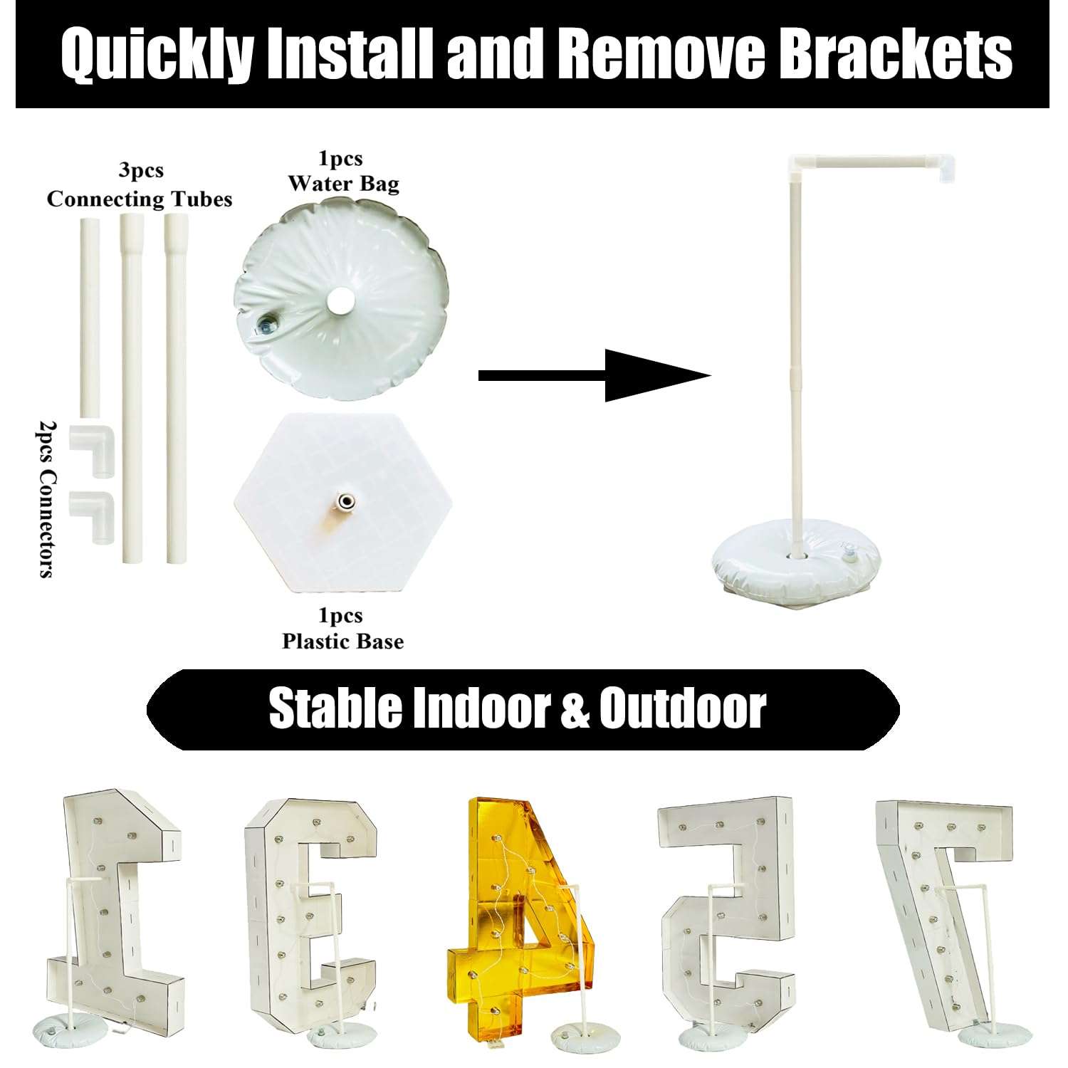 LANGXUN 40inch Black Grad Letters Kit, Large LED Marquee Light Up Letters for Graduation Party Decorations 2024, Class of 2024 School Grad Party Supplies Indoor/Outdoor Home Door Décor 4