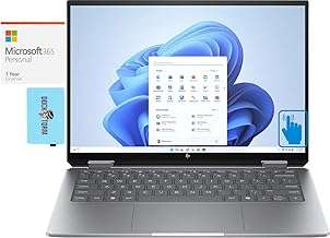 HP Envy x360 14-fc0013dx Home & Business 2-in-1 Laptop (Intel Ultra 5-125U 12-Core, 16GB LPDDR5 6400MHz RAM, 512GB SSD, Intel Graphics, Win 11 Home) with Microsoft 365 Personal, Dockztorm Hub 1