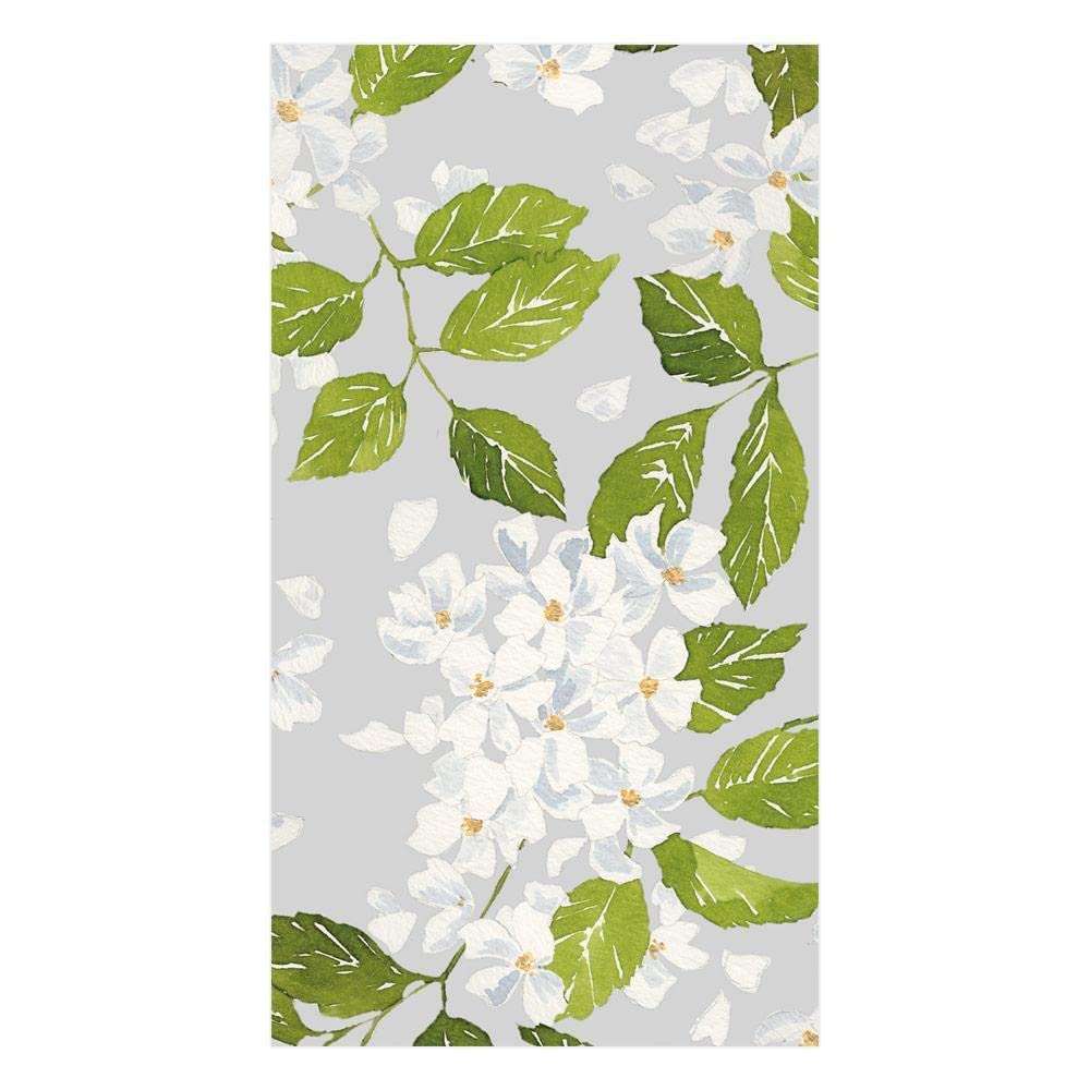 Caspari Blanc De Blancs Paper Guest Towel Napkins in Grey, Pack of 15 1