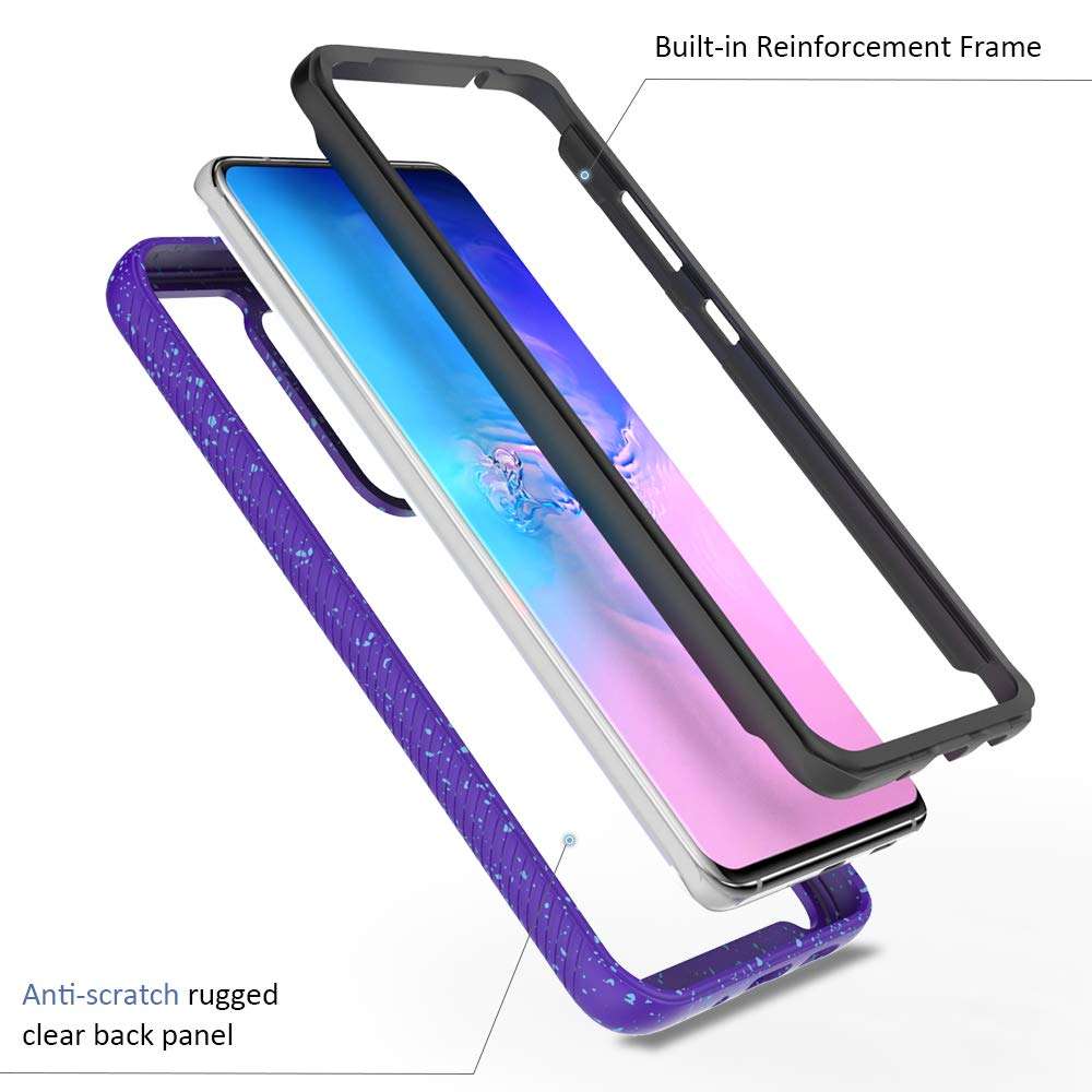 Lxlfcase for Samsung Galaxy S20 Ultra Case 6.9 inch Protection Shock Absorption Technology Cover Anti-Scratch Rugged Cases Designed for Galaxy S20 Ultra (Purple+Clear) 5