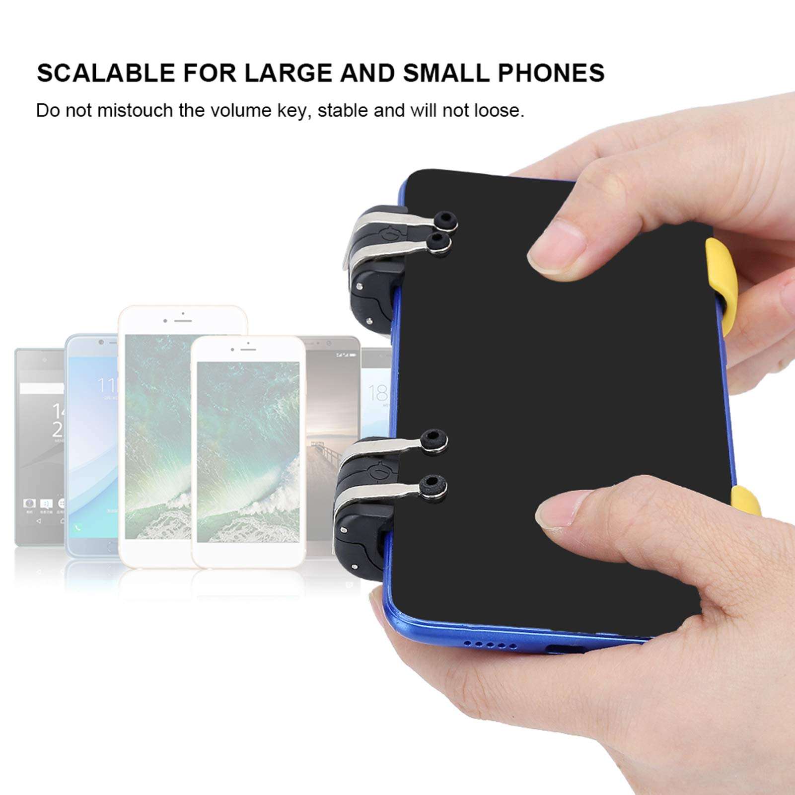 Mobile Game Controller Mobile Triggers Cellphone Game Trigger Shooter for PUBG/Fornite/Knives Out/Rules of Survival/Call of Duty Gamepad Trigger Joysticks for 4.7-6.5" iOS Android Phone 2