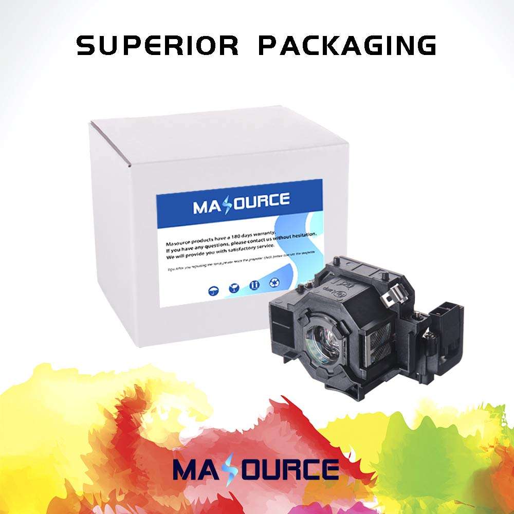 V13H010L42/ELP LP42 Premium Quality Replaceable lamp,with Generic Housing for EPSON Projector Home Cinema PowerLite 83+ EMP-83C EMP-822P EB-400WE EMP-400WE EB-410W EMP-410WE EX90 by Masource 6