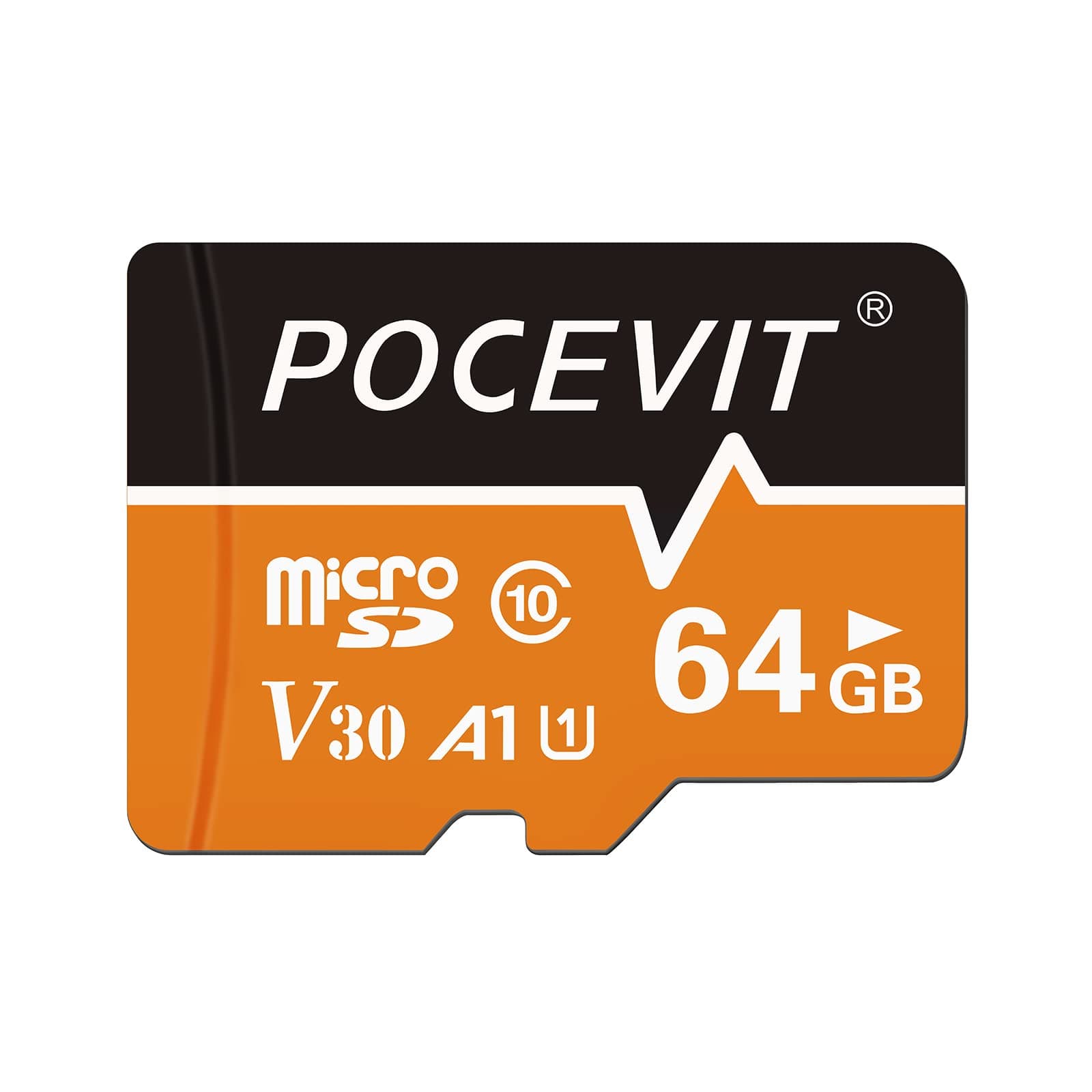 POCEVIT 64GB Micro SD Card | microSDXC Memory Card | SD-Memory-Card Up to 80MB/s, A1, U1, Class10, V30, UHS-I, High Speed TF Card