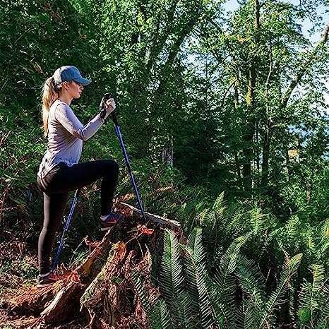 Simxen Trekking Poles Shock Absorbing Adjustable Hiking or Walking Sticks for Hiking Collapsible Strong,2-Pack Lightweight Walking Pole, All Terrain Accessories and Carry Bag (Blue) 3