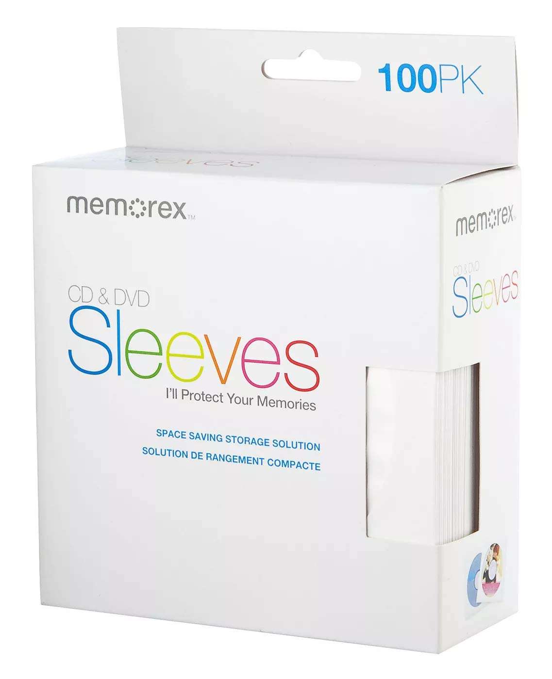 600pcs Memorex CD/DVD Sleeves, White, Pack Of 100 (100 X 6 Pack) 1