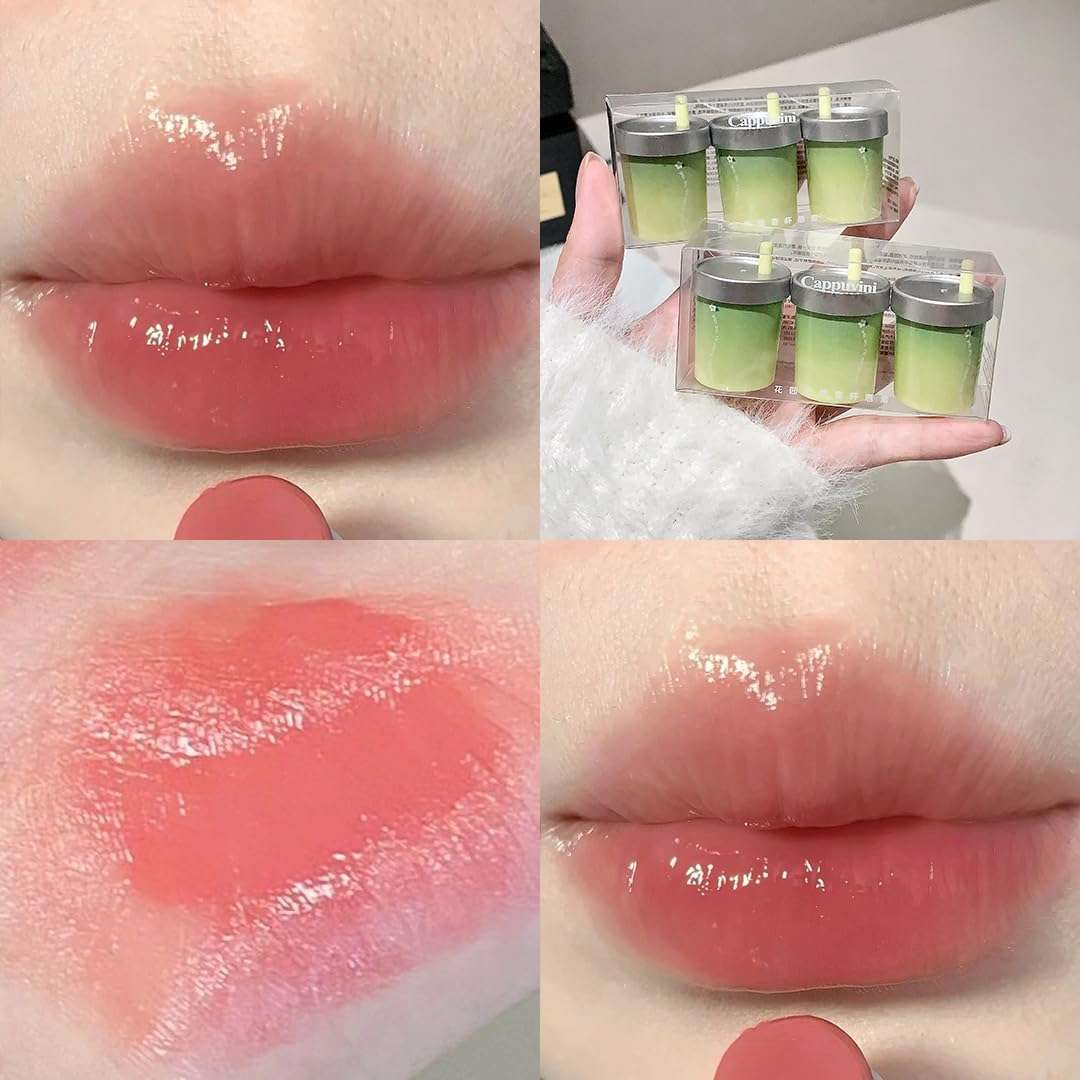 CAPPUVINI Garden Season Straw Cup Glossy Lipstick | Combo Pack Set | High Shine Non-Sticky Gloss | Liquid Lipsticks Set with Honey Dipper Applicator | Light Pink Red Wine Nude Dream Colors | Long-Lasting Lip Glaze | Moisturizing Lip for Teen Women Girls (SET-B(04,05&06), 15g) 5