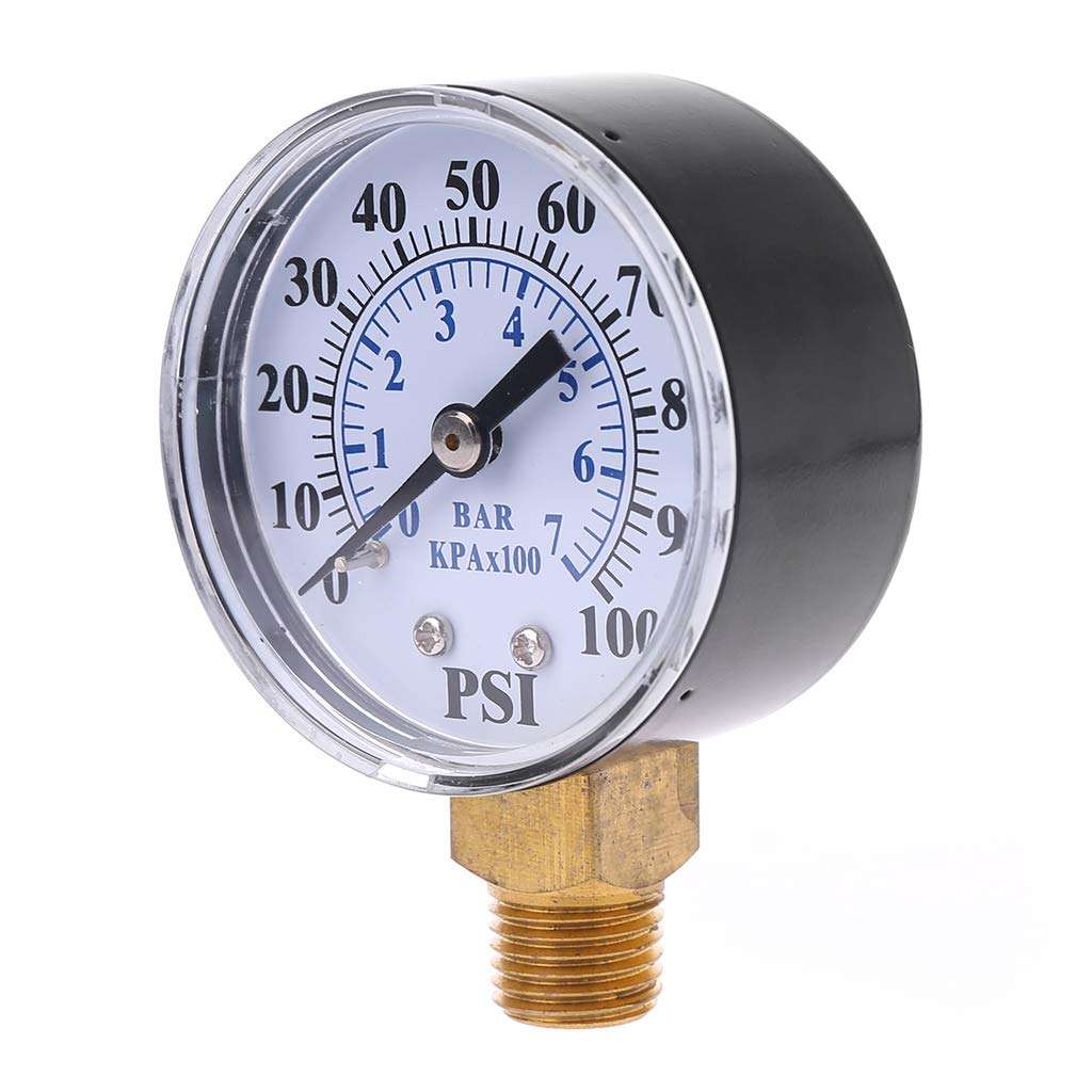 Youngy Well Pump Pressure Gauge 1/4'' NPT Thread 0-100 PSI 0-7 Bar Water Air Gas Pressure Monitor 3