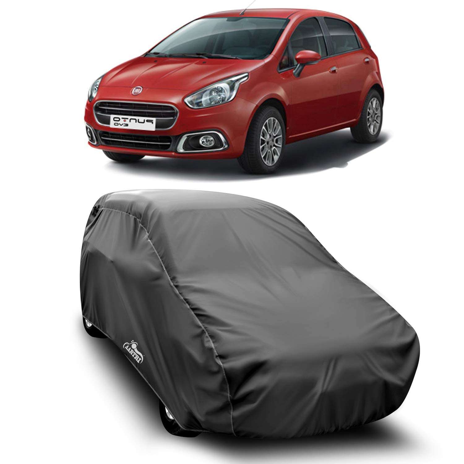 DREAM STORE - Water Resistant - dust Proof - car Body Cover for Compatible with Fiat Punto car Cover - Water Resistant UV Proof - car Body Cover (Grey Without Mirror) 1