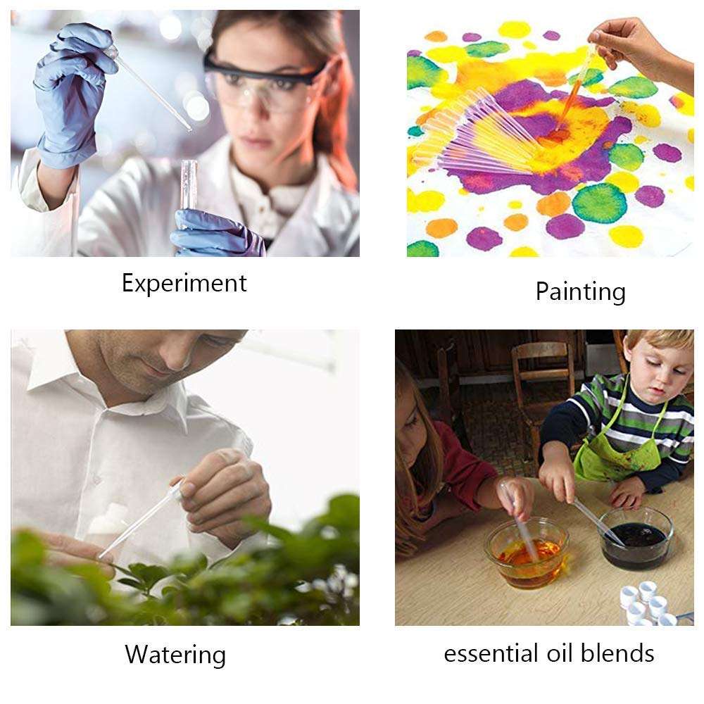 GLE2016 Clear White Plastic Liquid Dropper Pasteur Disposable Graduated Transfer Pipettes Pipetting (3ML(100 Pack)) 6