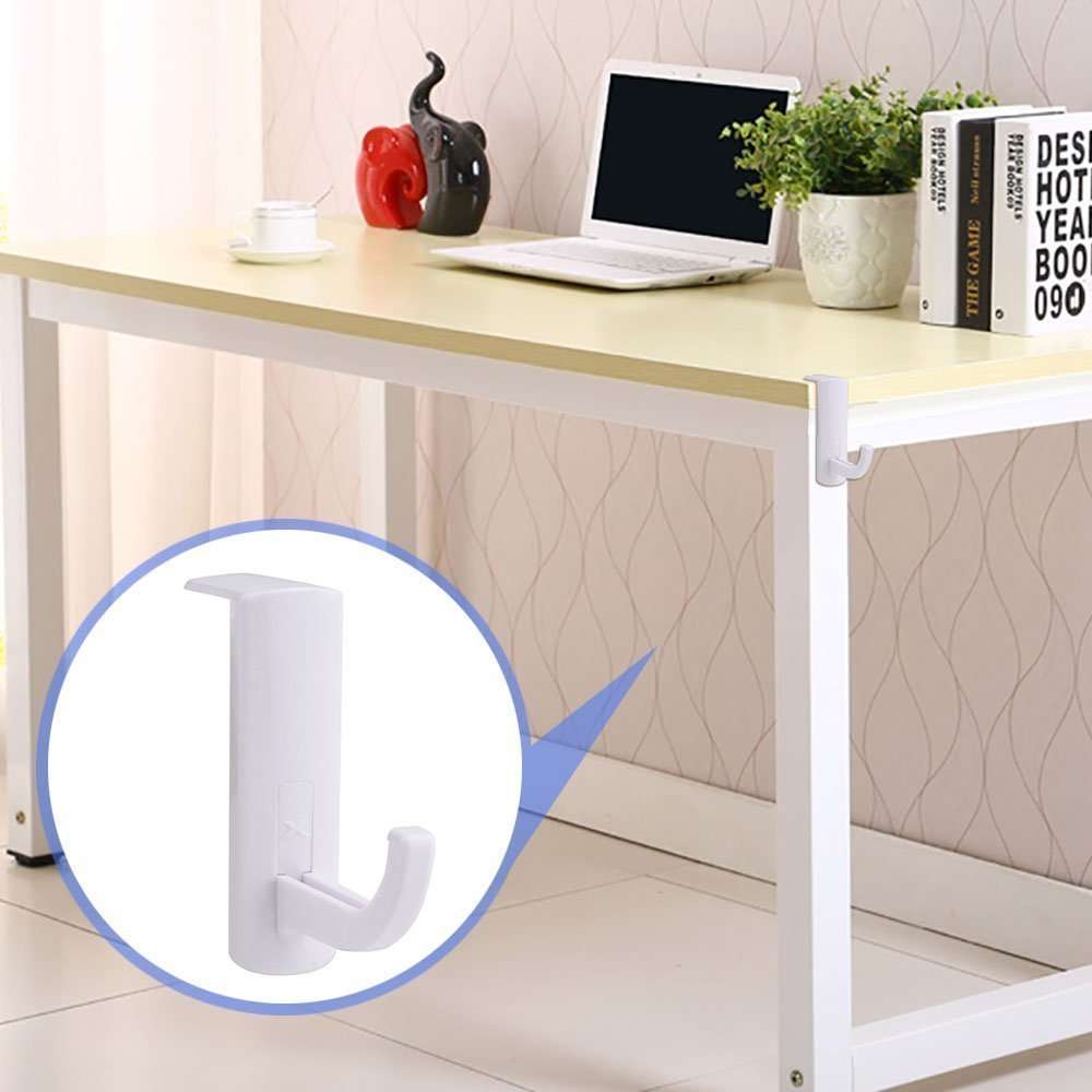 AKOAK 2 Pcs Headphone Headset Hanger Monitor Stand Holder Headset Stick-on Hook for Home and Office,White 3