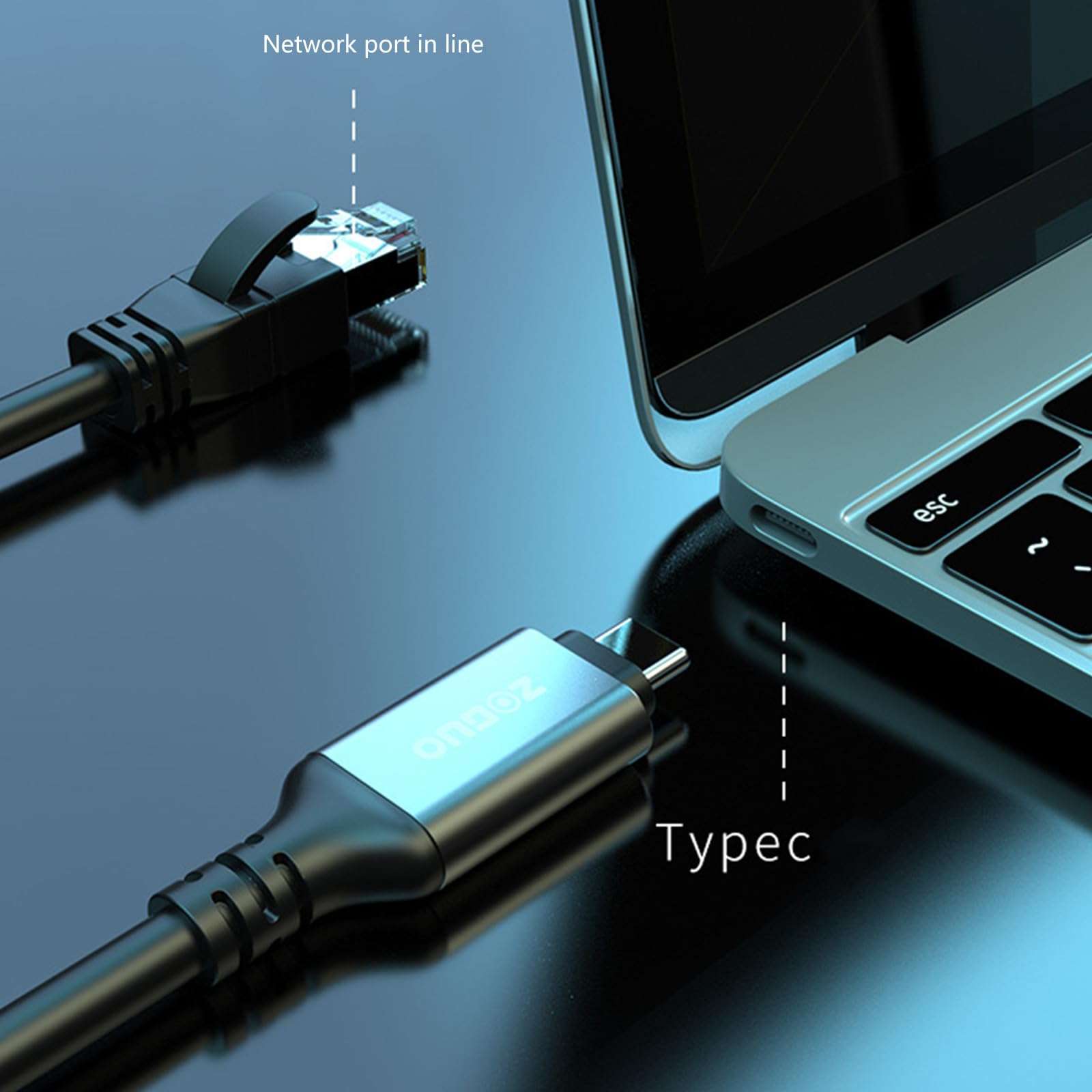 Gnbzxce USB Type C to RJ45 Ethernet Adapter Cable 1000Mbps Instants Fast Speed Internet Connection for Work and Play 5