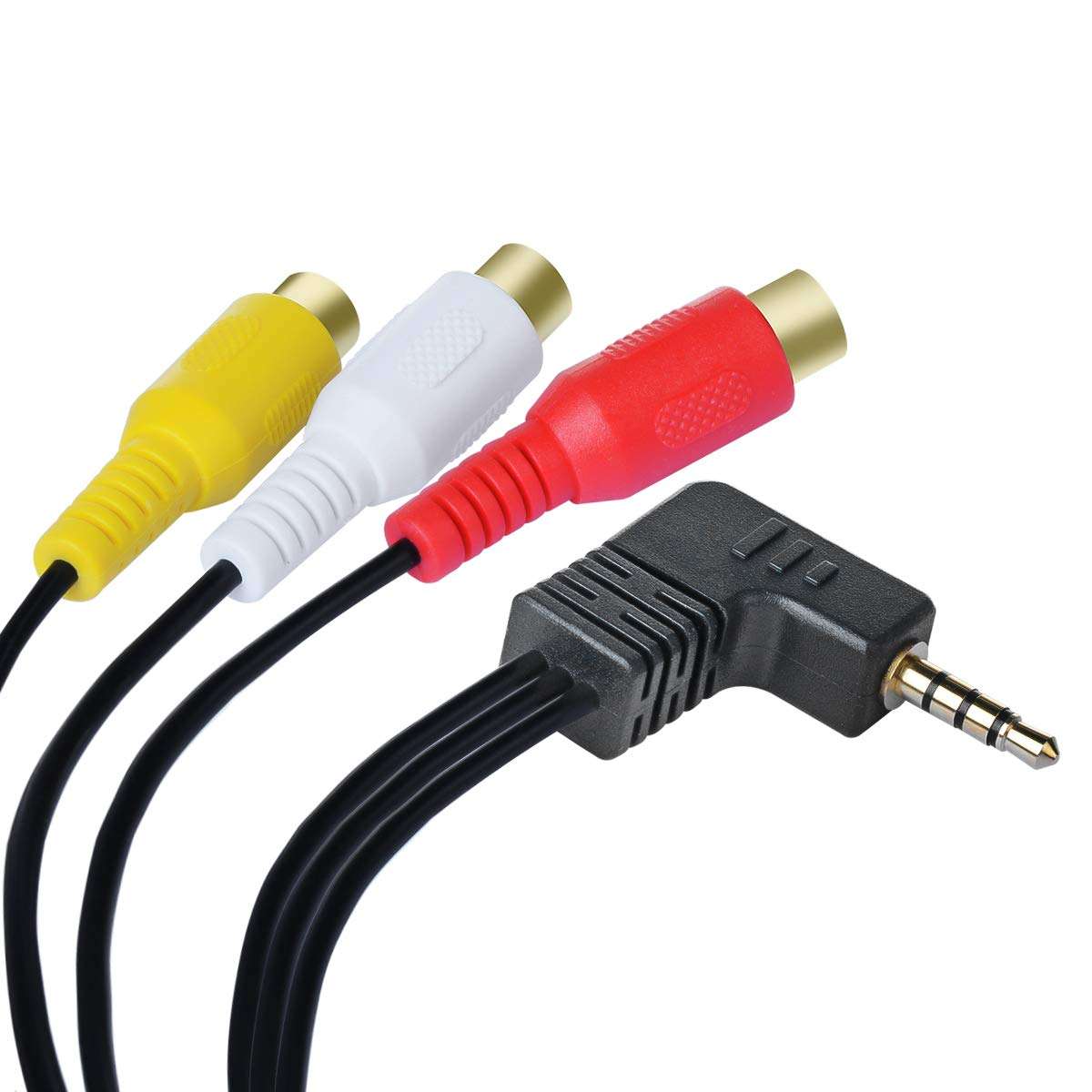 3.5mm to RCA Audio Extension Cable, 3.5mm Male to 3RCA Female Gold Plated Stereo Camcorder Video Audio Cable for Smartphones,MP3, Tablets,Speakers,Home Theater,10inch 3