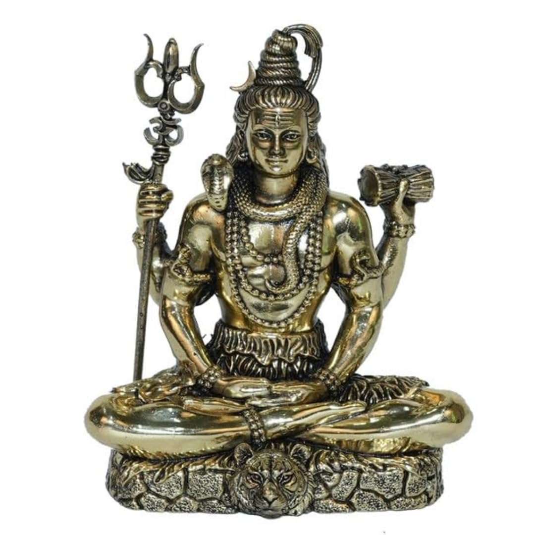 The Spiritual Living Brass Meditating Lord Shiva Idols | 2 Inch | God Idol Gift for Diwali | Shivji | Mahadev Murti | Shiva | Bholenath Murti | God Idol for Car | ॐ नमः शिवाय 1