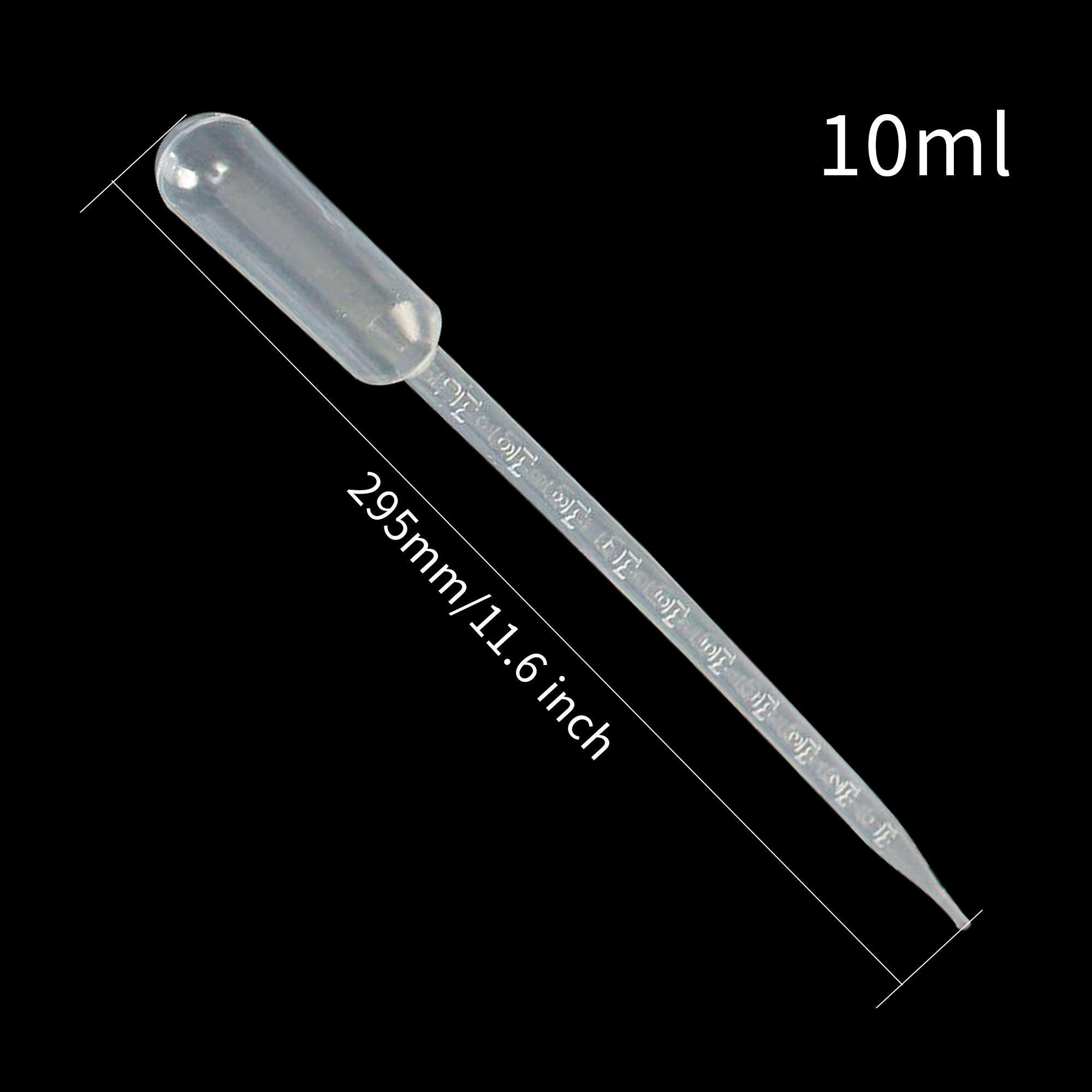 GLE2016 Clear White Plastic Liquid Dropper Pasteur Disposable Graduated Transfer Pipettes Pipetting (3ML(100 Pack)) 3