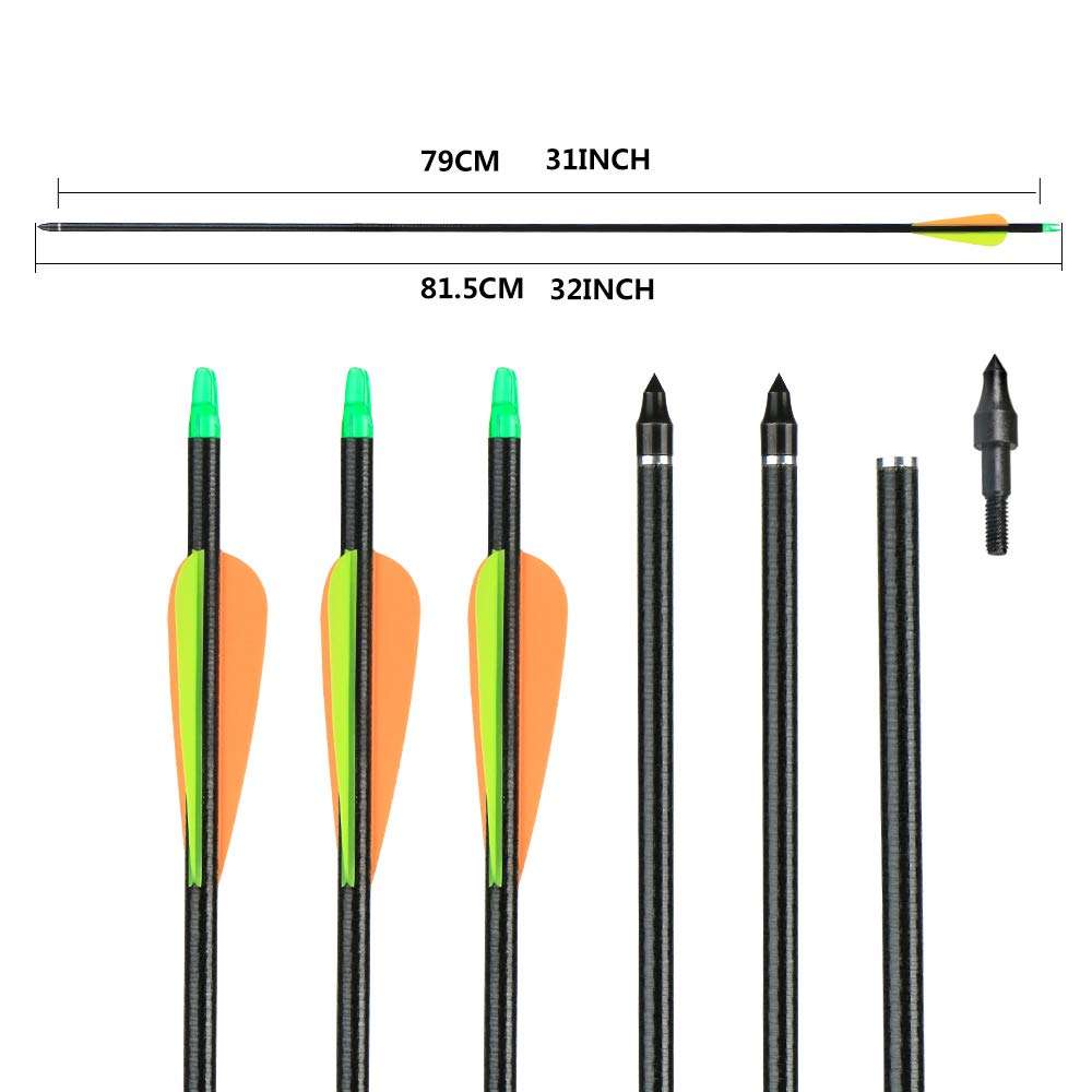 TOPARCHERY Archery 57" Takedown Youth Recurve Bow and Arrow Set Long Bow Kit with 6pcs Fiberglass Arrows for Beginner Teenagers Right Left Hand Black - Draw Weight 20lbs- 40lbs (40) 5