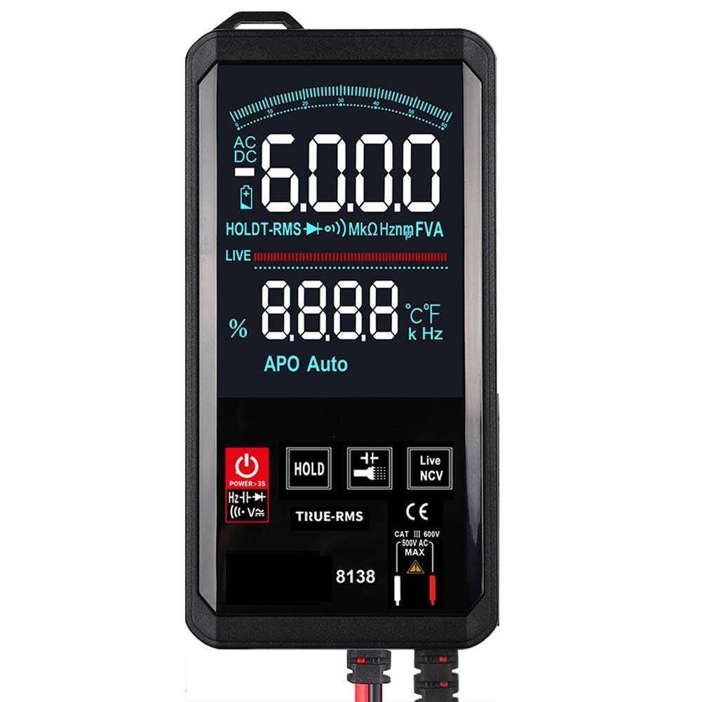 Meiyum Oscilloscope Multimeter, DC/AC Current Voltage Resistance Frequency Diode Tester 6000 Counts 200KHz Analog Bandwidth with Analog Bar Graph 1