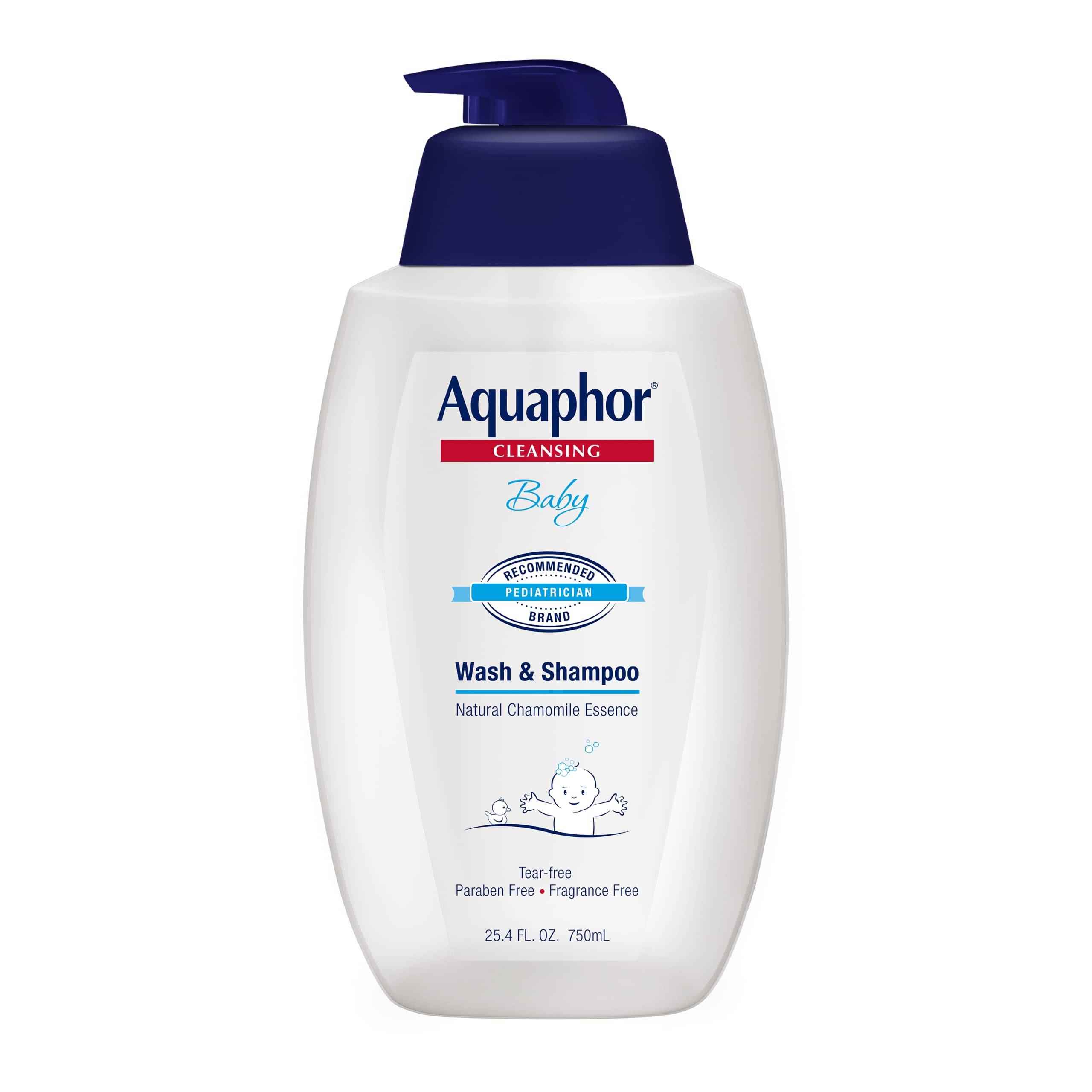 Aquaphor Baby Wash and Shampoo, Unscented Baby Shampoo and Wash, 25.4 Fl Oz Pump Bottle 1