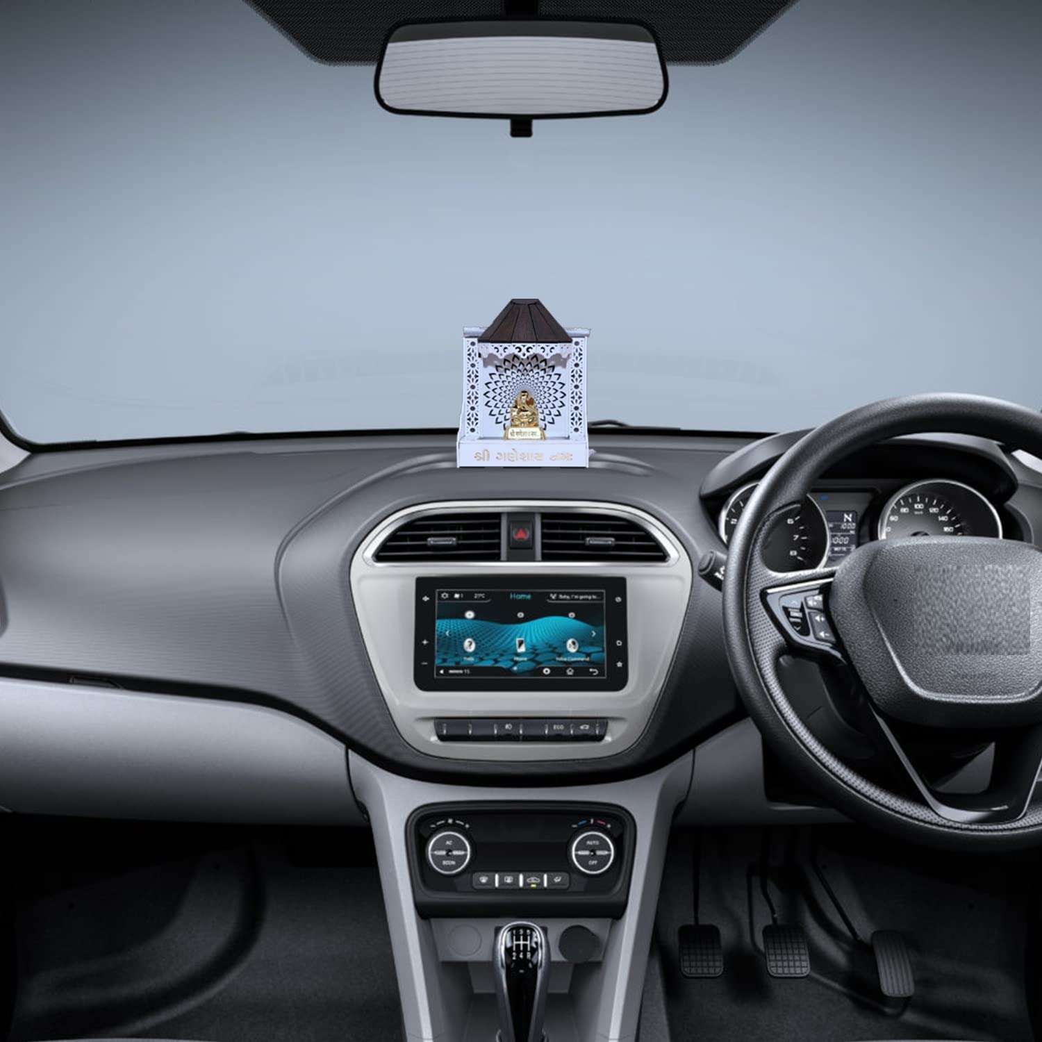 VPLLEX Car Temple for Dashboard | Temple with Essential Oils | Religious Gift | Wooden Temple | Mandir | Fragrances with Temple | Car Showpiece | Car Interior Decoration (Shikhar_EUCALLYPTUS) 6