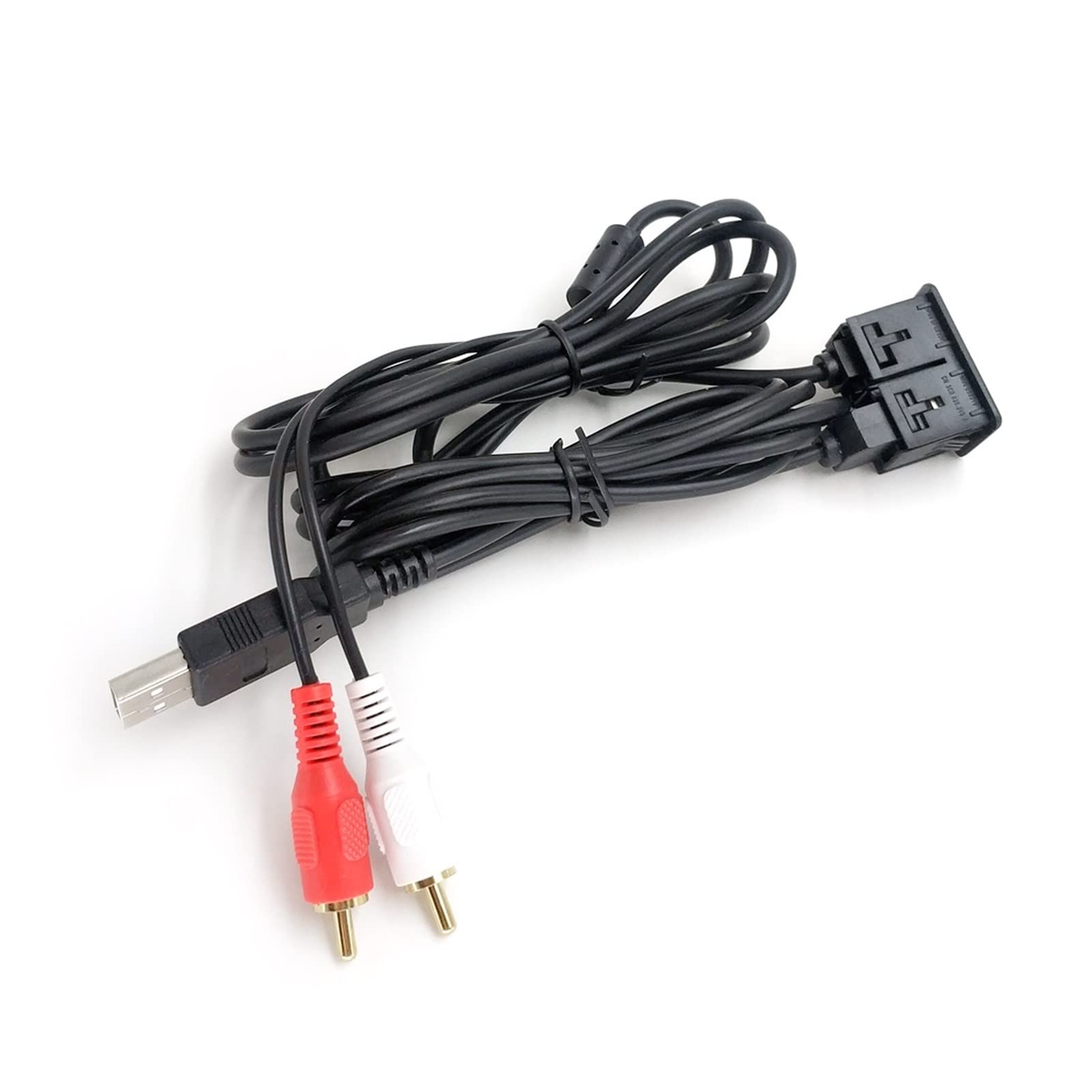 Car 3.5mm 2RCA Audio Jack to AUX USB Male Dash Flush Mount Adapter Fit for Mitsubishi Outlander 3 5