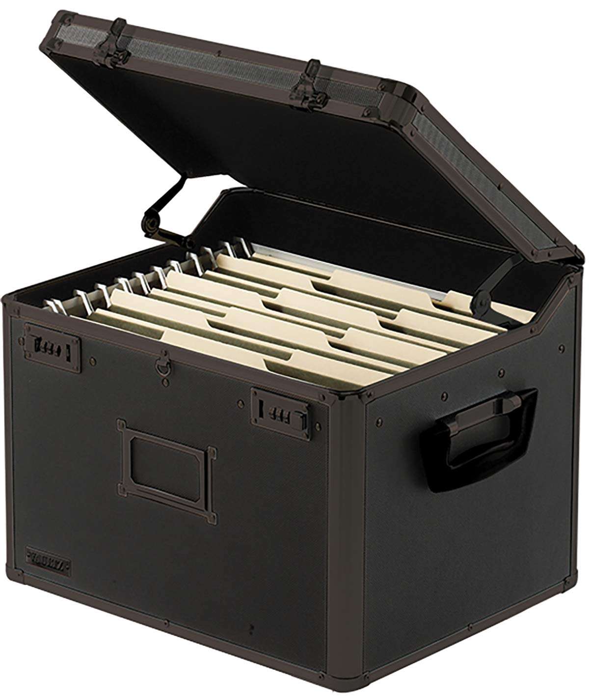 Vaultz Locking File Storage Box, Two-Handled, Letter/Legal File Storage, Tactical Black, 16.5 x 13.5 x 12 inches 2