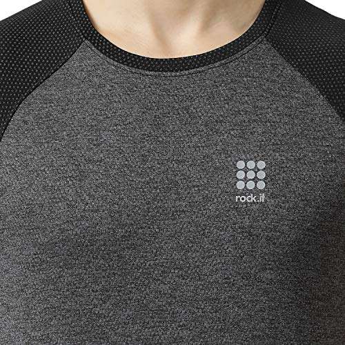 ROCK.IT Men's Solid Regular Fit T-Shirt (2190100426-2_Grey 44) 5