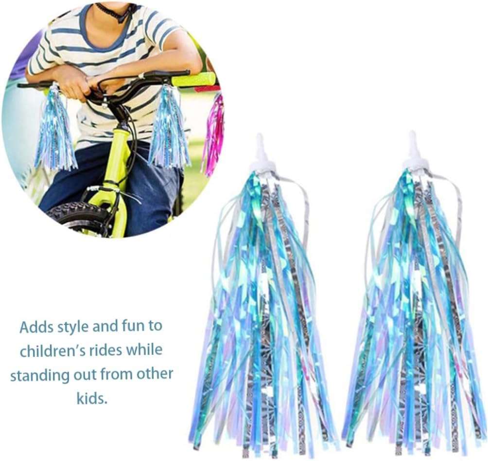 PurYupearl Blue Bicycle Bike Handlebar Scooter Streamers Sparkle Tassel Ribbon Bikes and Accessories 6