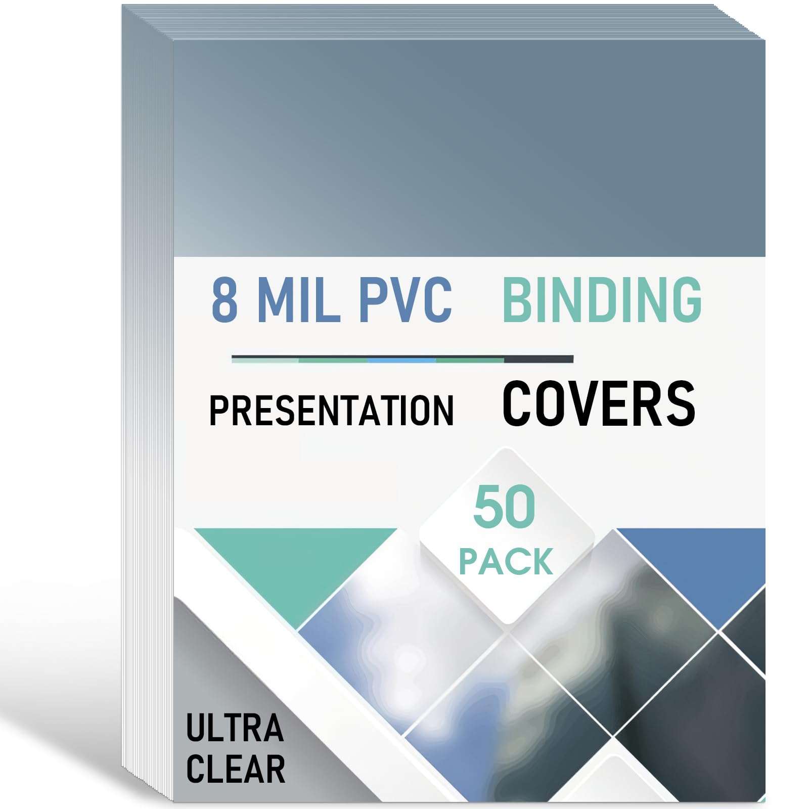 8 Mil PVC Binding Presentation Covers, COIDEA Clear Report Covers for Binding, Book Covers Presentation Document Binding for School Business, 8-1/2 x 11 Inches, Letter Size,50 Pack