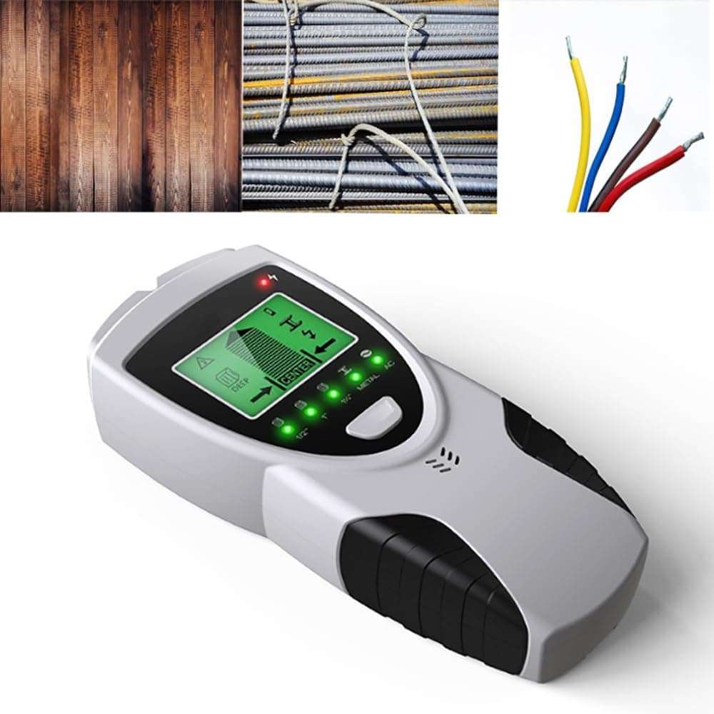 Erbaofd Stud Finder Wall Scanner, 5 in 1 Stud Finder, Wall Scanner, Cable Finder Wall Detector, with LCD Display and Audio Alarm, Stud Detector for Wood AC Wire Metal 1