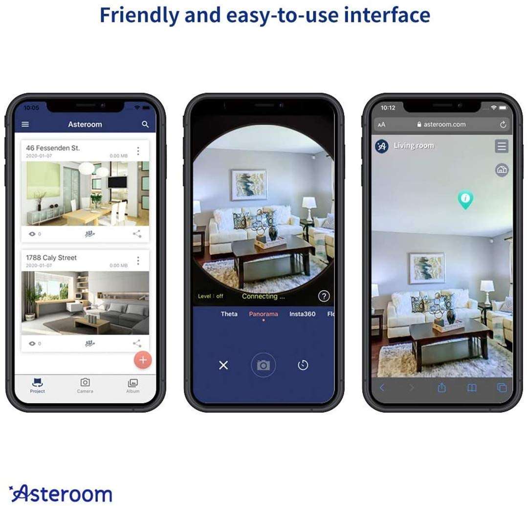 360 Camera 3D Virtual Tour Real Estate Kit + iPhone 12 Phone Case Bundle by Asteroom - 2nd Gen. Gear Includes Digital Camera Rotator, Fisheye Cam Lens, Tripod 6